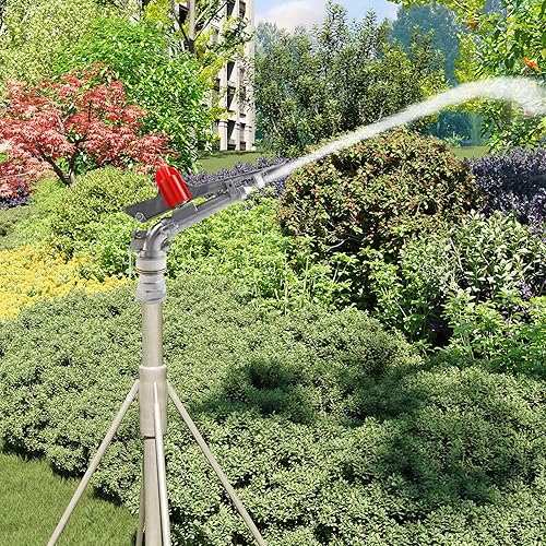 Miniatura 3 de Aspersor de riego de granja agrícola de 2 pulgadas, pistola de riego de césped rociador de riego de área grande, riego giratorio de 360, riego de