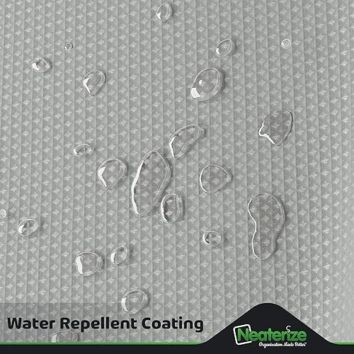 Miniatura 5 de NEATERIZE Cortina de ducha gris  Cortinas de baño estilo hotel gris con diseño de gofre, 72 x 84 pulgadas  Cortina de ducha de tela  Cortinas de