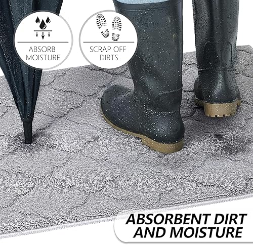 Miniatura 3 de Timo Tapete para interiores, tapete para puerta delantera, 20 x 32 pulgadas, parte trasera de goma absorbente, antideslizante, lavable a máquina,