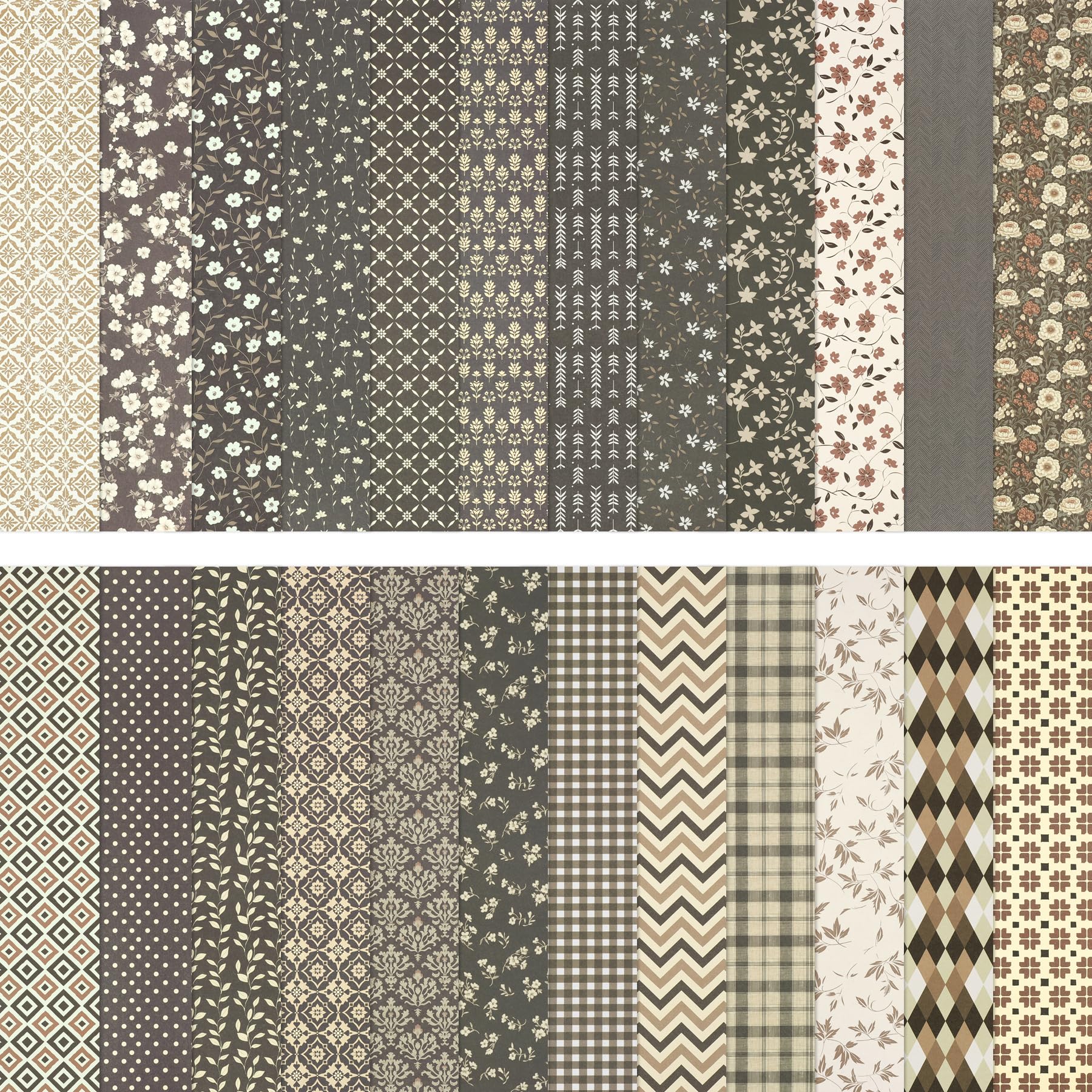 HAUTOCO 24 Pcs Scrapbook Paper 12x12'' Double-Sided Scrapbooking Cardstock