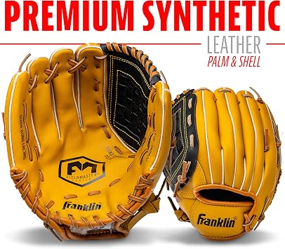 Franklin Sports Field Master Baseball + Softball Glove - Field Master Adult + Youth Baseball + Softball Mitt - Men's + Women's Gloves - Right Hand Throw
