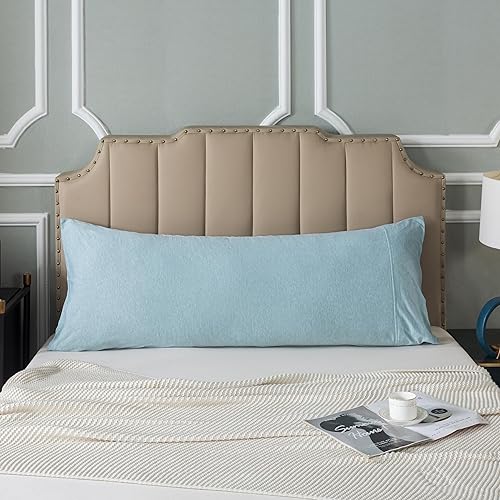 H Household - Funda de almohada 100% algodón jersey - Ligera, cómoda, súper suave y transpirable, fundas de almohada tejidas en hilado con cierre de