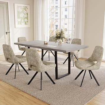 JIEXI Dining Table with 4-8 Chairs Set Extendable Dining Room Table Dining Room Set with 4-8 Chairs MDF Panels Wooden Table Suitable for Living Room Kitchen