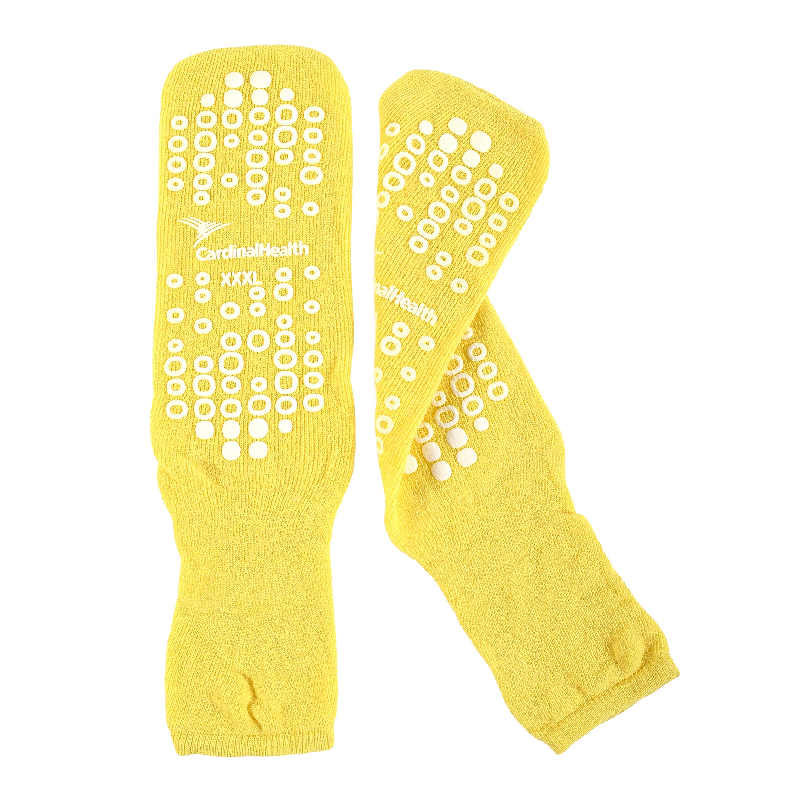 Cardinal Health 68125-Y3XL Terry in Double Tread Patient Safety Slippers, Yellow, 3X-Large, Case of 48 Pairs