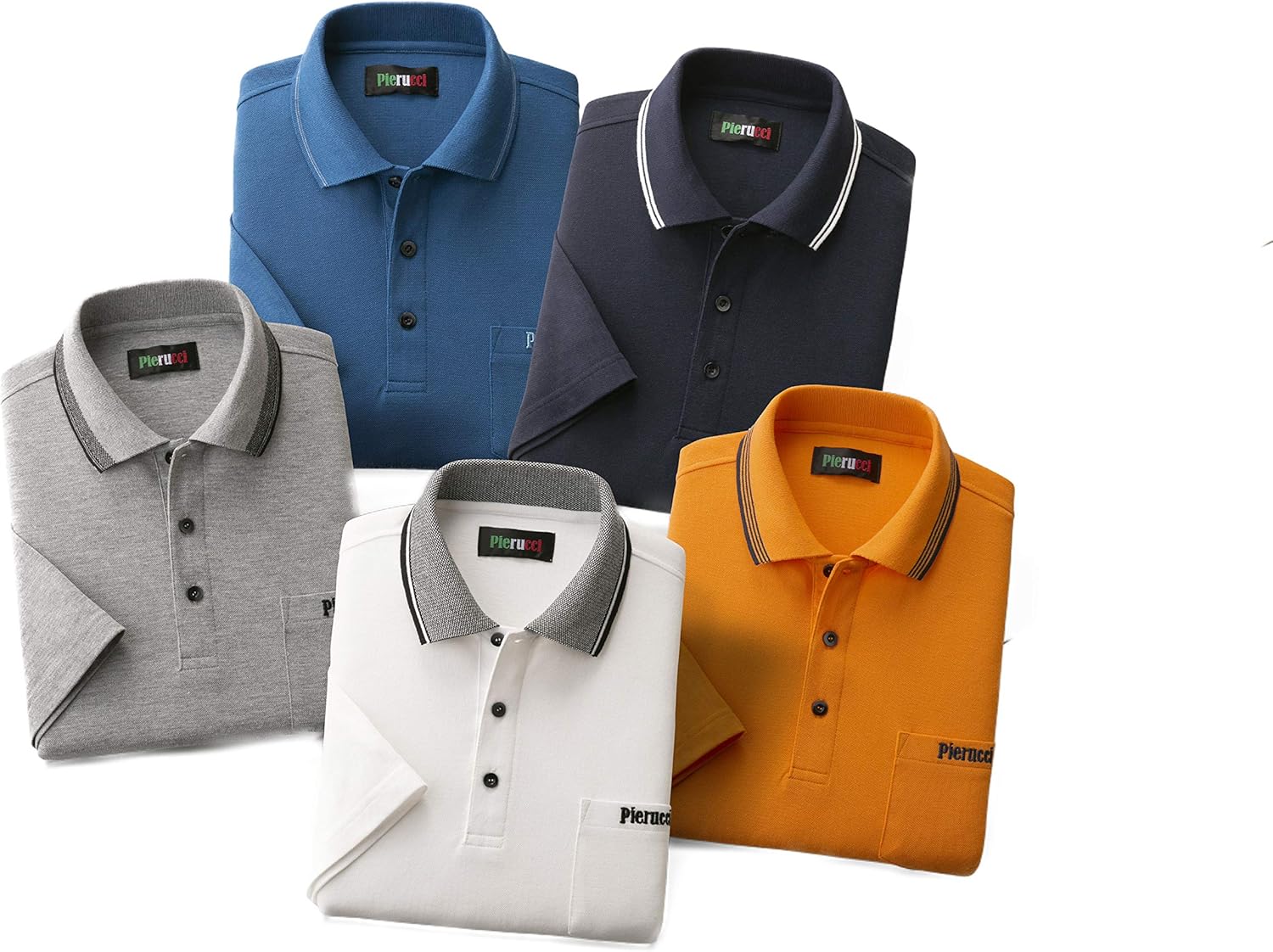 カジュアル 7分袖 ポロシャツ 5色組