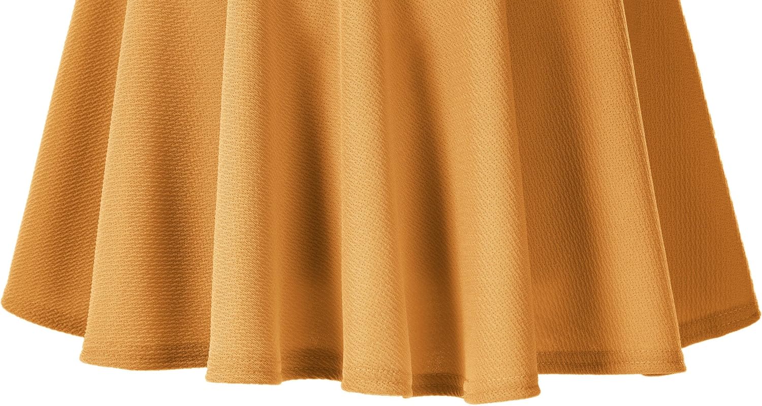 Urban CoCo Women's Basic Midi Skirt Versatile Stretchy Flared Casual High Waisted Skirt - Image 4