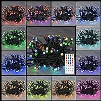 Vista 4 de TW SHINE - Luces de Navidad que cambian de color, 200 luces LED RGB de 66 pies, luces de Halloween para exteriores con control remoto, impermeables