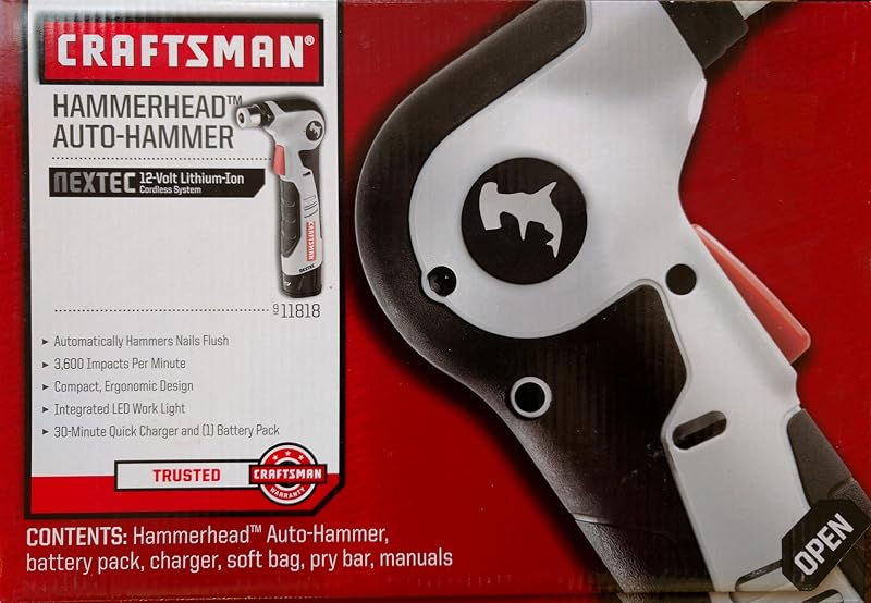 Craftsman 9-11818 Martillo automático con cabeza de martillo de litio de 12 voltios Nextec