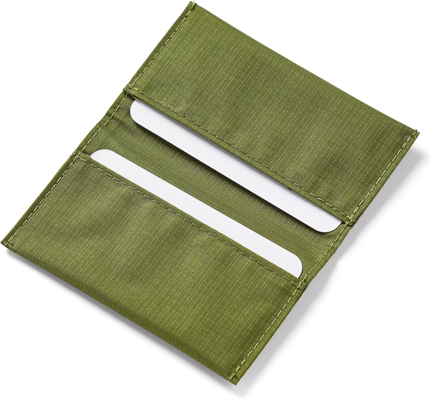 Allett Card Holder Wallet, Cala Green | Nylon, Bifold, Holds 2-12 Business Cards, Thin, Minimalist, Front Pocket | For Men & Women - Image 2