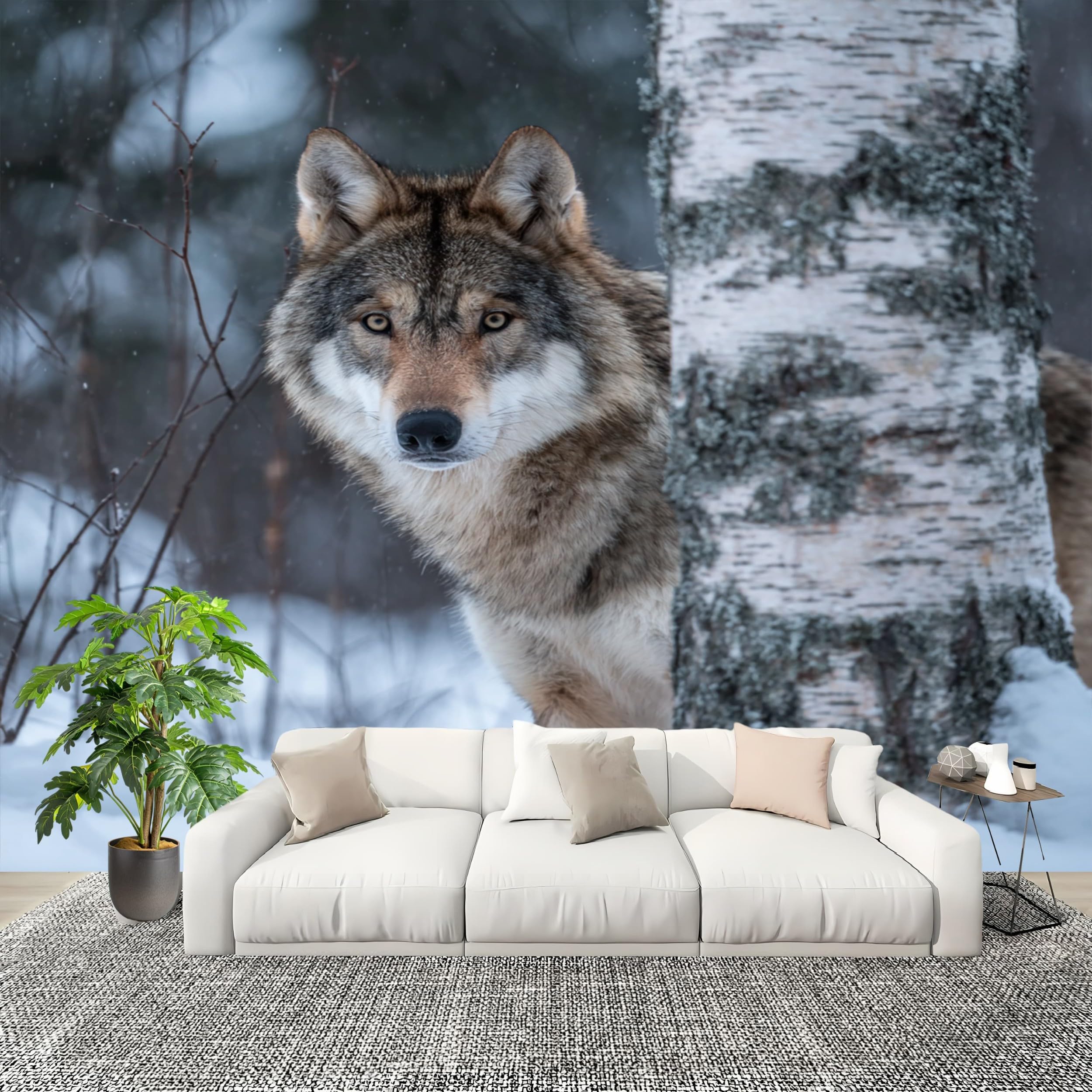 Papier peint loup 200x140 cm pour rénover et décorer une chambre