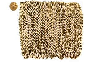 Genuine 33-Inch Mardi Gras 144-Gold Beaded Necklace with Doubloon; The Golden Touch To Your Party