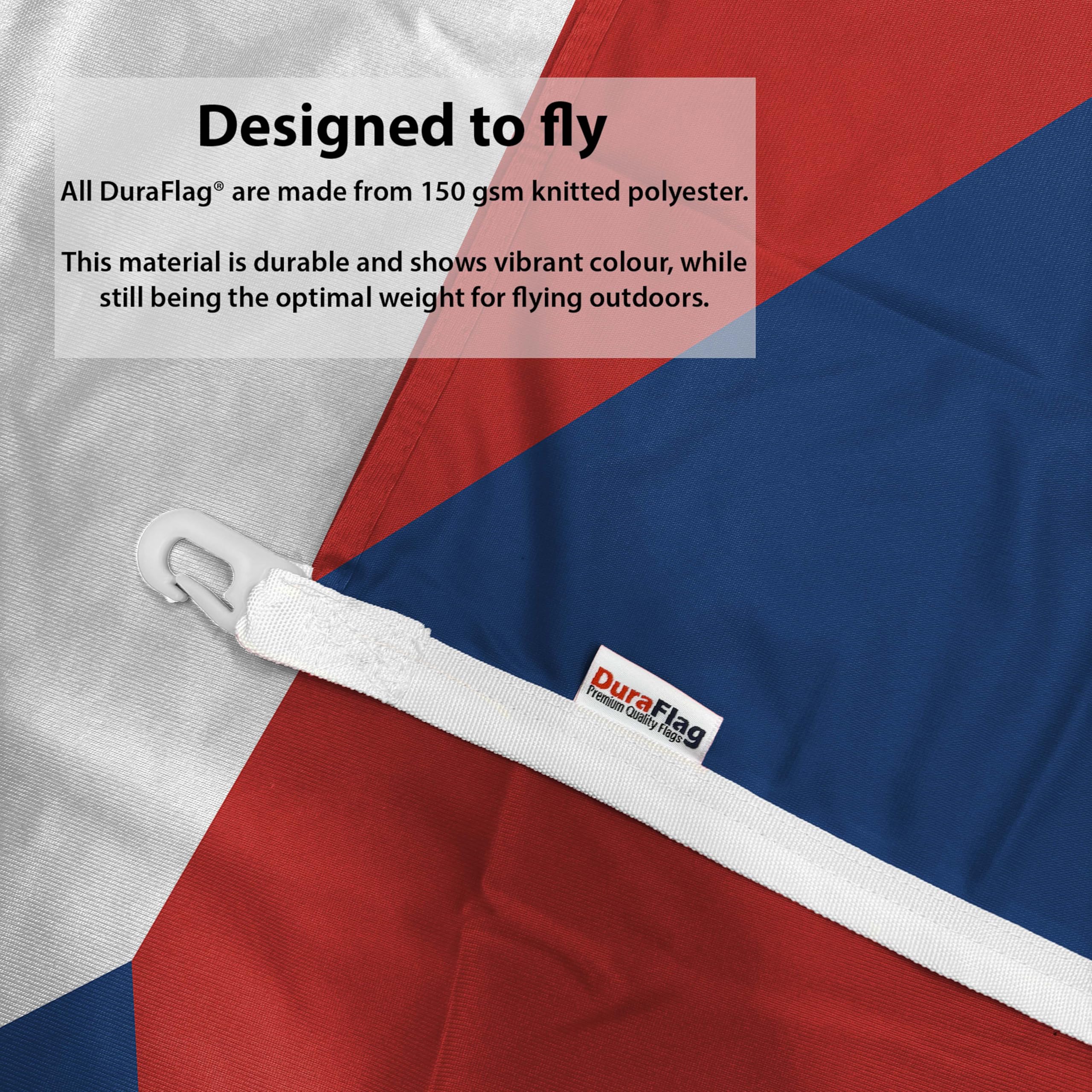 Czech Republic DuraFlag with Clips 5ft x 3ft Premium Quality Flag 150cm x 90cm, 5ft x 3ft (150cm x 90cm) - Image 3