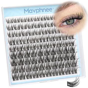 Spider Lash Clusters Natural Eyelash Extensions Wispy Individual Lashes Airy Fluffy Cluster Lashes 8-16MM CC Curl Cluster Eyelash Extensions for Soft Glam & Kim K Vibes