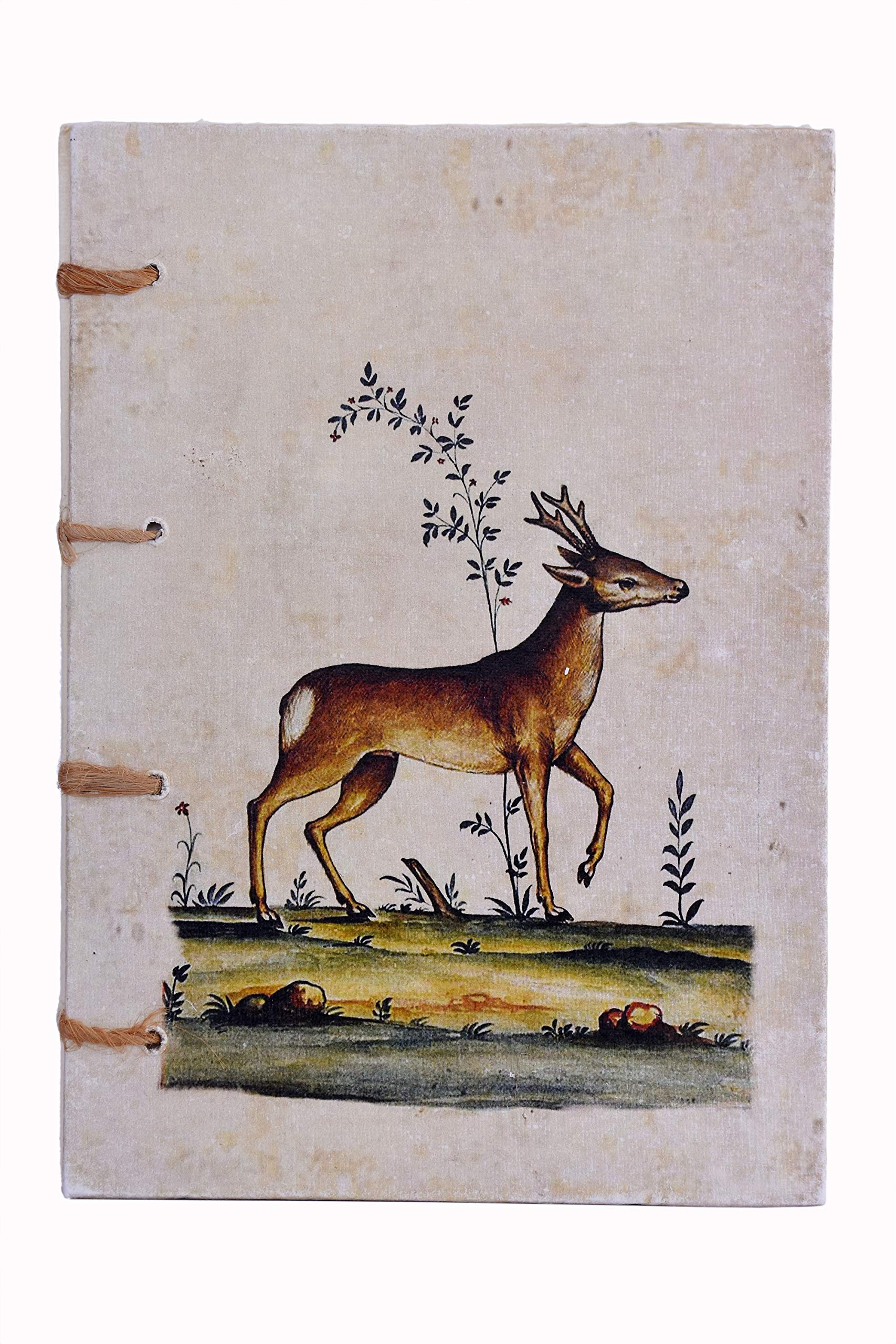 De Kulture Works Handmade Hard Bound, Swiss Binding Journal Travelogue Diary - 140 Blank Deckle Edge Pages