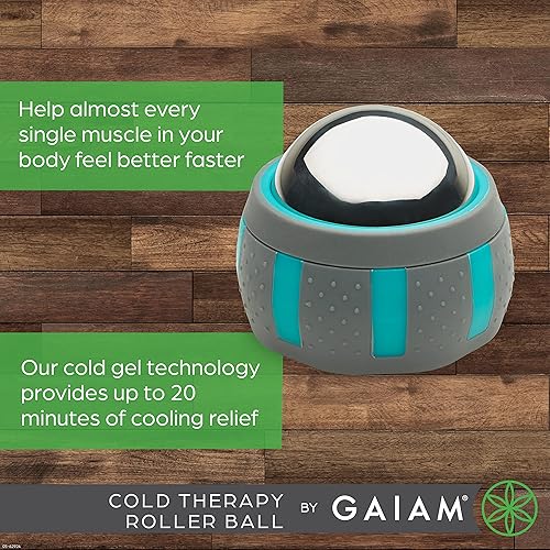 Miniatura 3 de Gaiam Restore Rodillo Masajeador (Terapia en Frío), Rodillo Muscular Ergonómico de 360 de Fácil Deslizamiento para Alivio de Todo el Cuerpo, Diseño