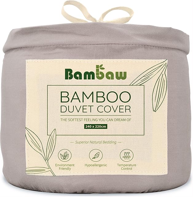 Light Grey King Size Duvet Cover | Bamboo Bedding King Size | King Size Duvet Anti Allergy | King Size Bedding Sets Grey | Organic Duvet Cover | Luxury Bedding Set King Size | 240x220 | Bambaw