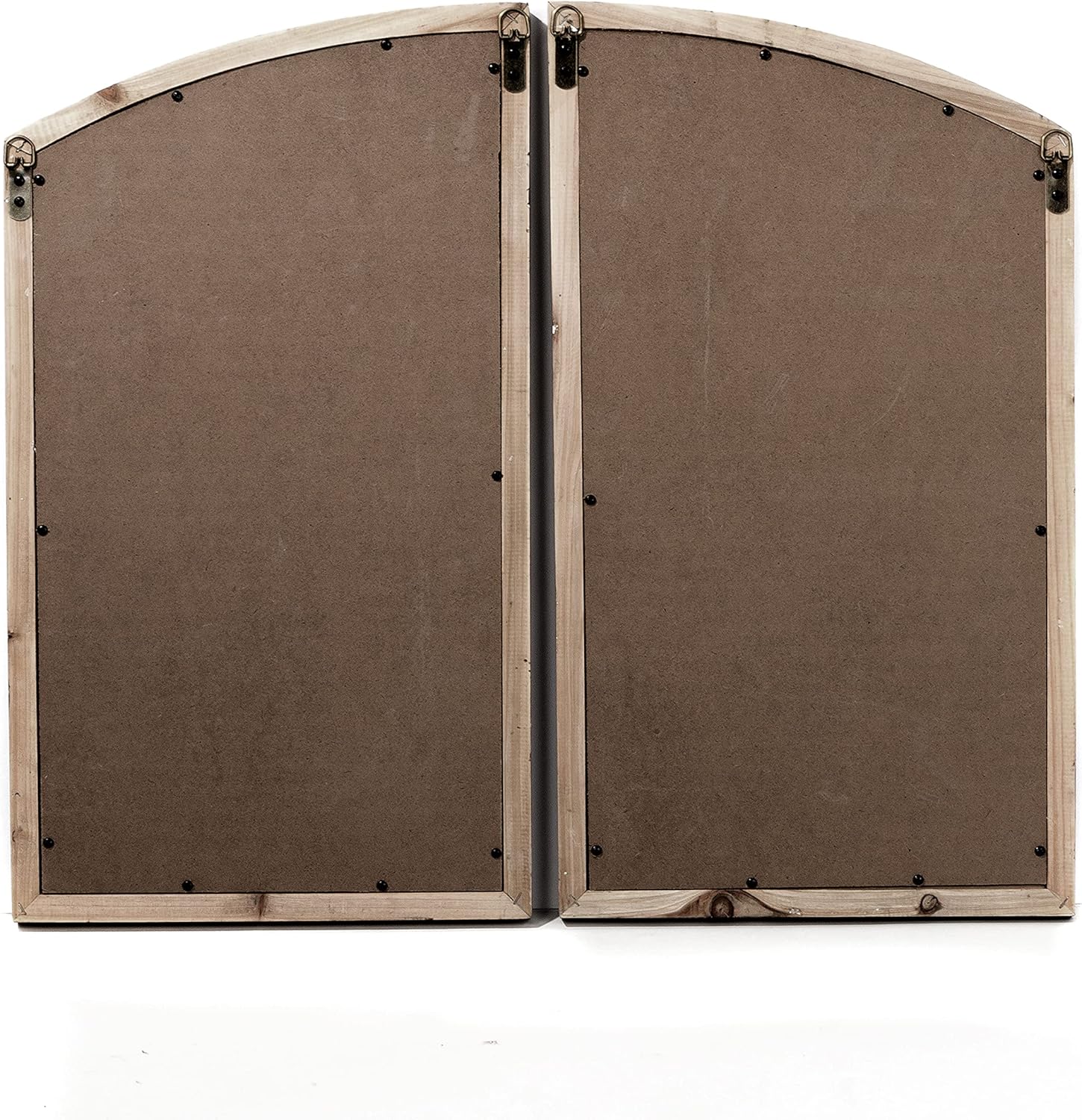 Jolene Arch Window Pane Mirrors (Set of 2) - Walnut 27" H