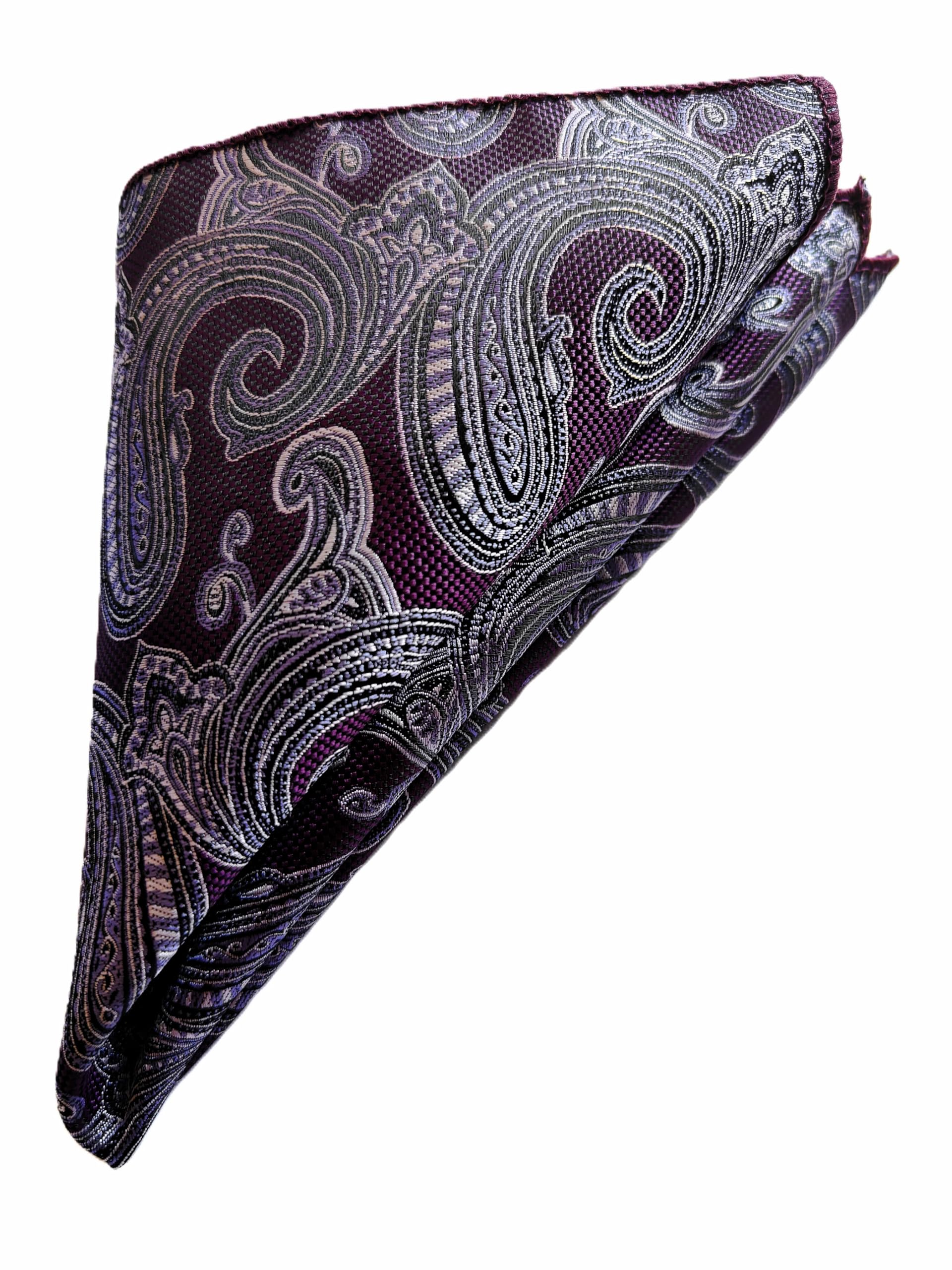 voici France Men's Self-Design Paisley Pocket Square Satin Microfiber Free Size-picture-25