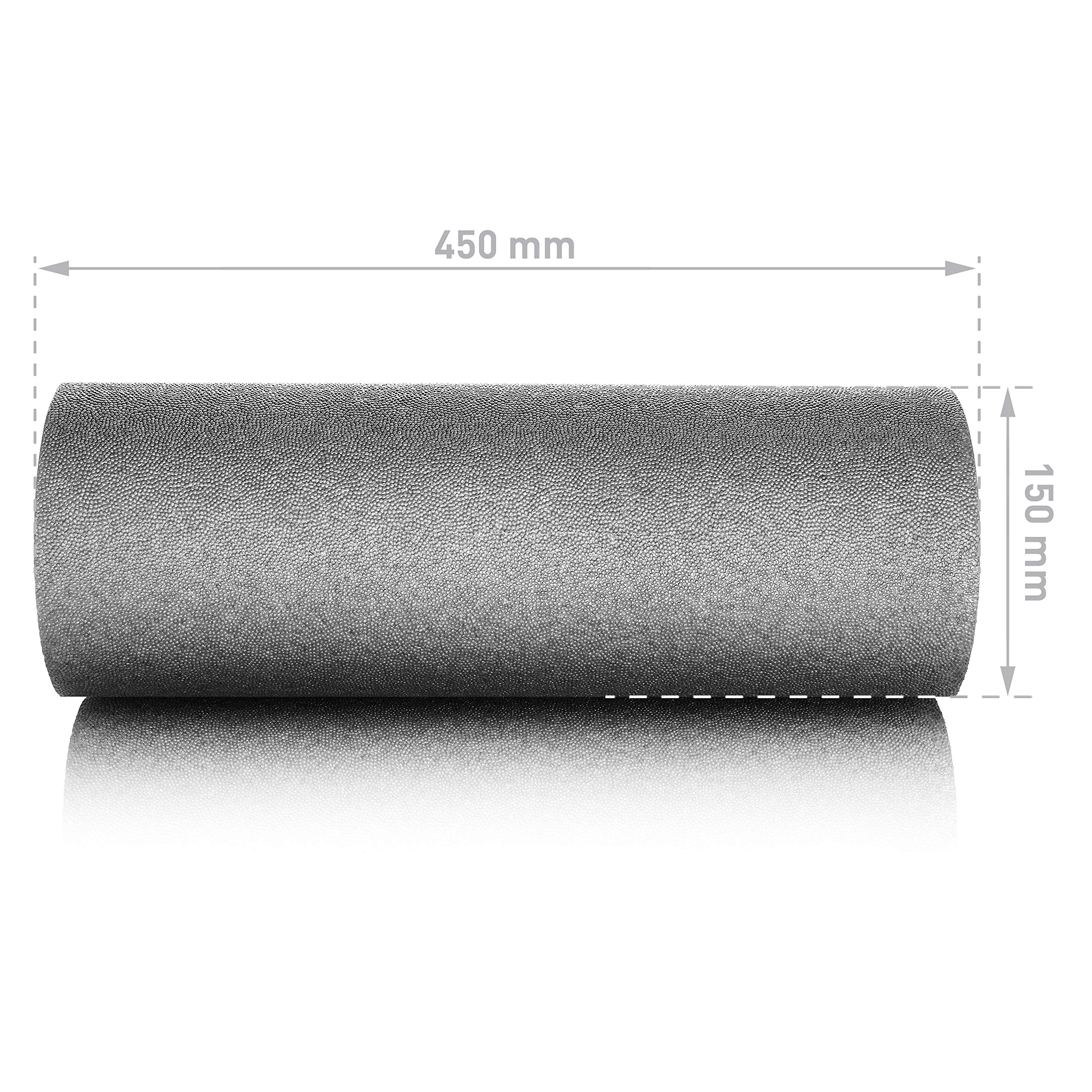 BODYMATE Rouleau en mousse standard moyennement dur lisse 45 x 15 cm avec e-book gratuit – Nombreuses couleurs