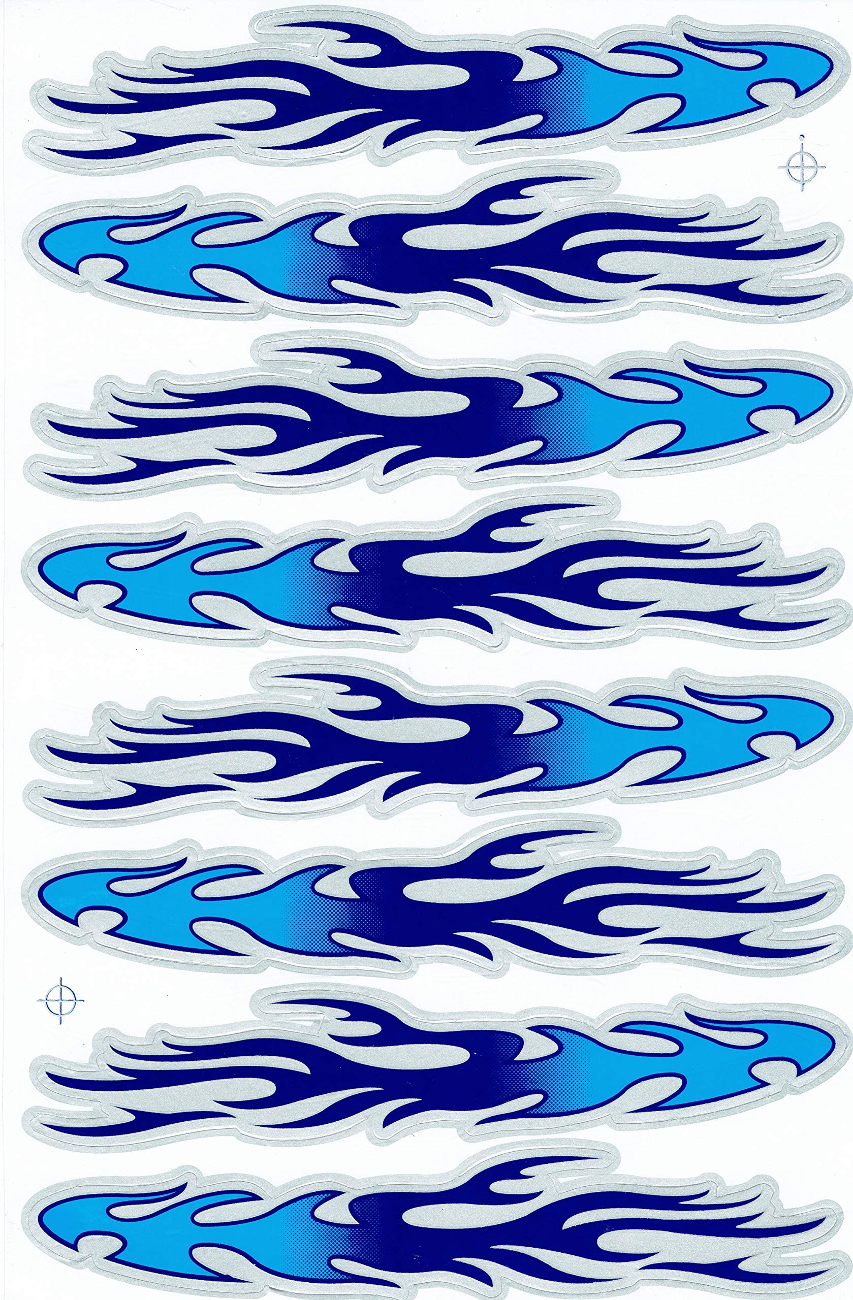 Fire Flames Flame blue Decal Sticker Tuning Racing Sheet Size: 27 x 18 cm for Car or Motorbike