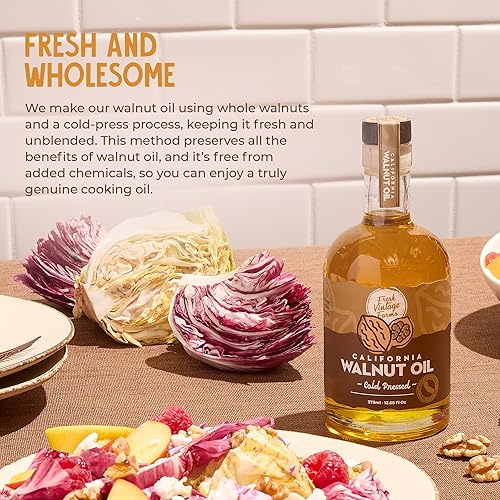 Miniatura 46 de Fresh Vintage Farms Aceite de nuez prensado en frío 100% sin diluir Aceite de cocina saludable y nutritivo para cocinar, hornear, asar, sumergir