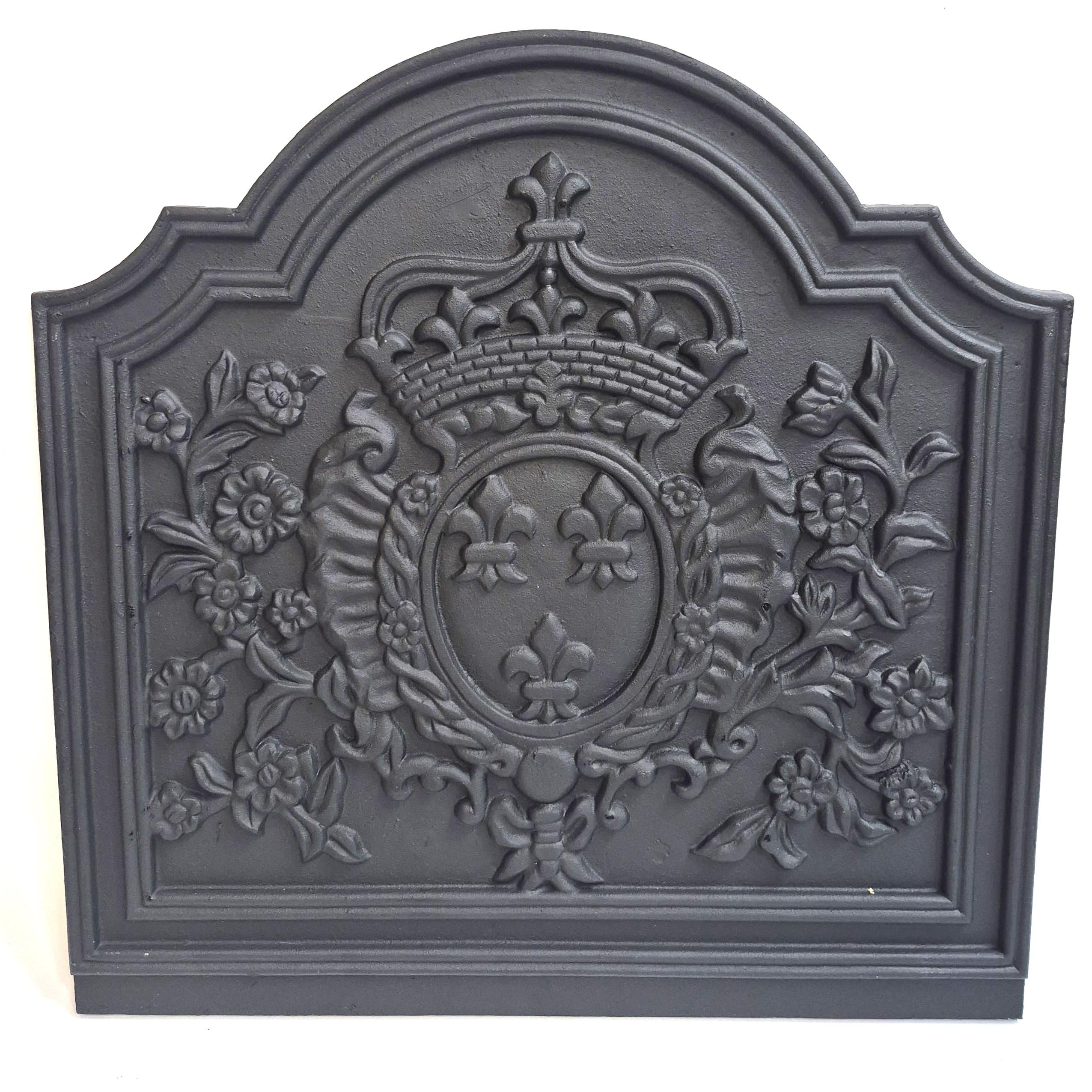 Crest Fleur De LYS Cast Iron Fire Back 19.75'' Wide - Cast Iron