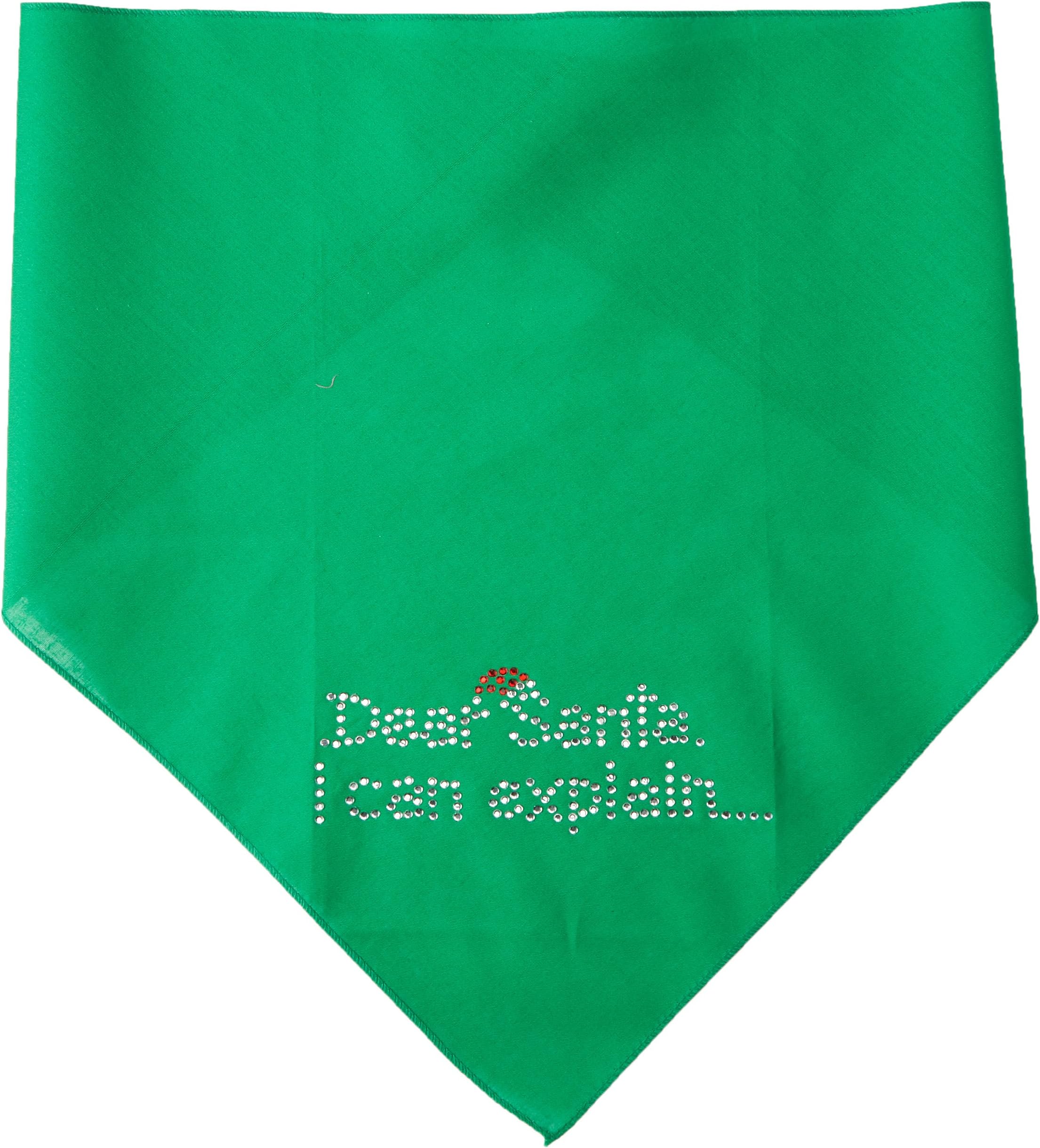 Mirage Pet Products Dear Santa Rhinestone Bandana, Large, Emerald Green