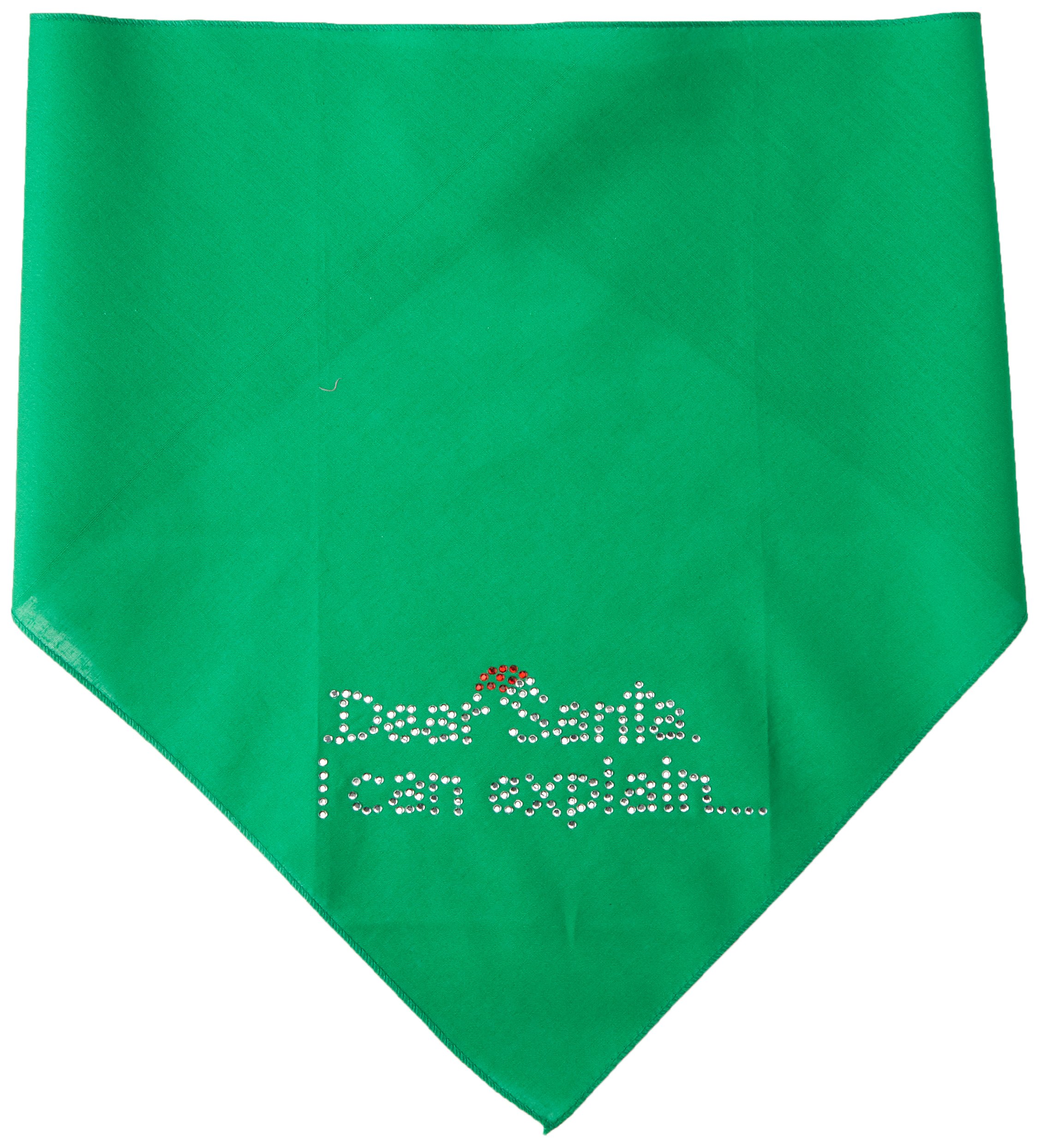 Mirage Pet Products Dear Santa Rhinestone Bandana, Large, Emerald Green
