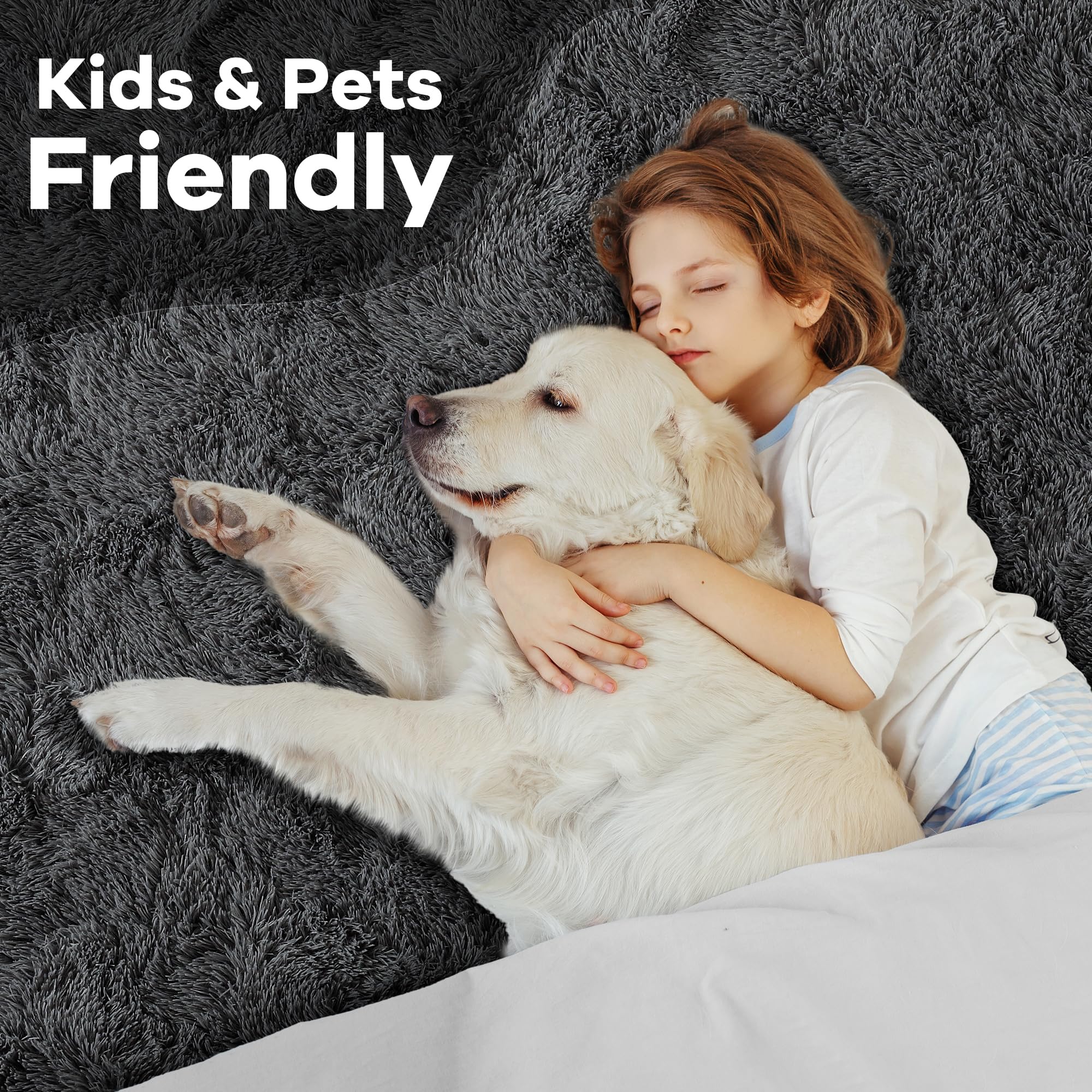 Noahas Fluffy Bedroom Rug Plush Fuzzy Rugs for Kids Room