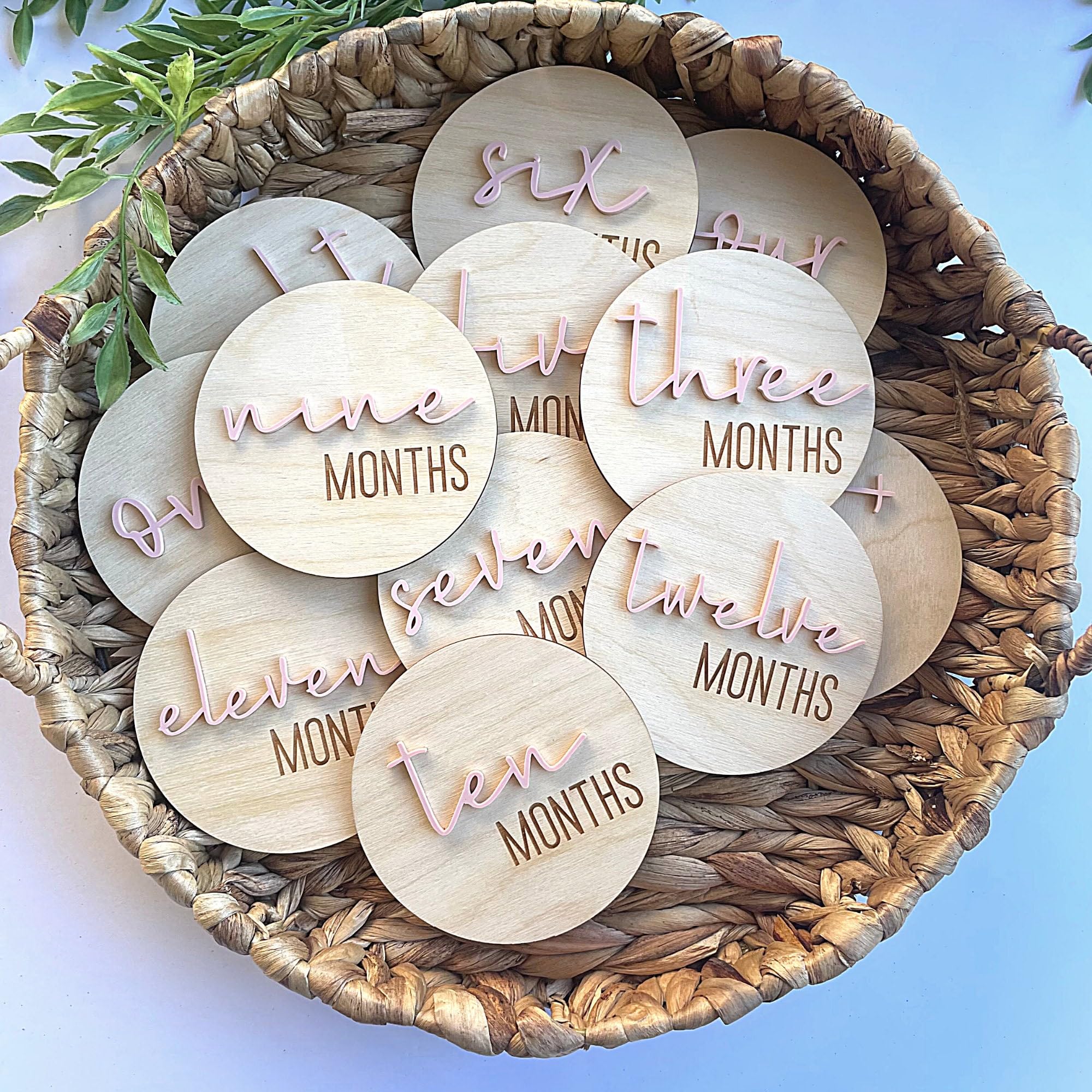 Generic FELIXTA Monthly Milestone Wooden Sign, Baby Milestone Cards, Newborn Photo Prop, Wooden Milestone Cards, Monthly Milestone Wood Discs (003)
