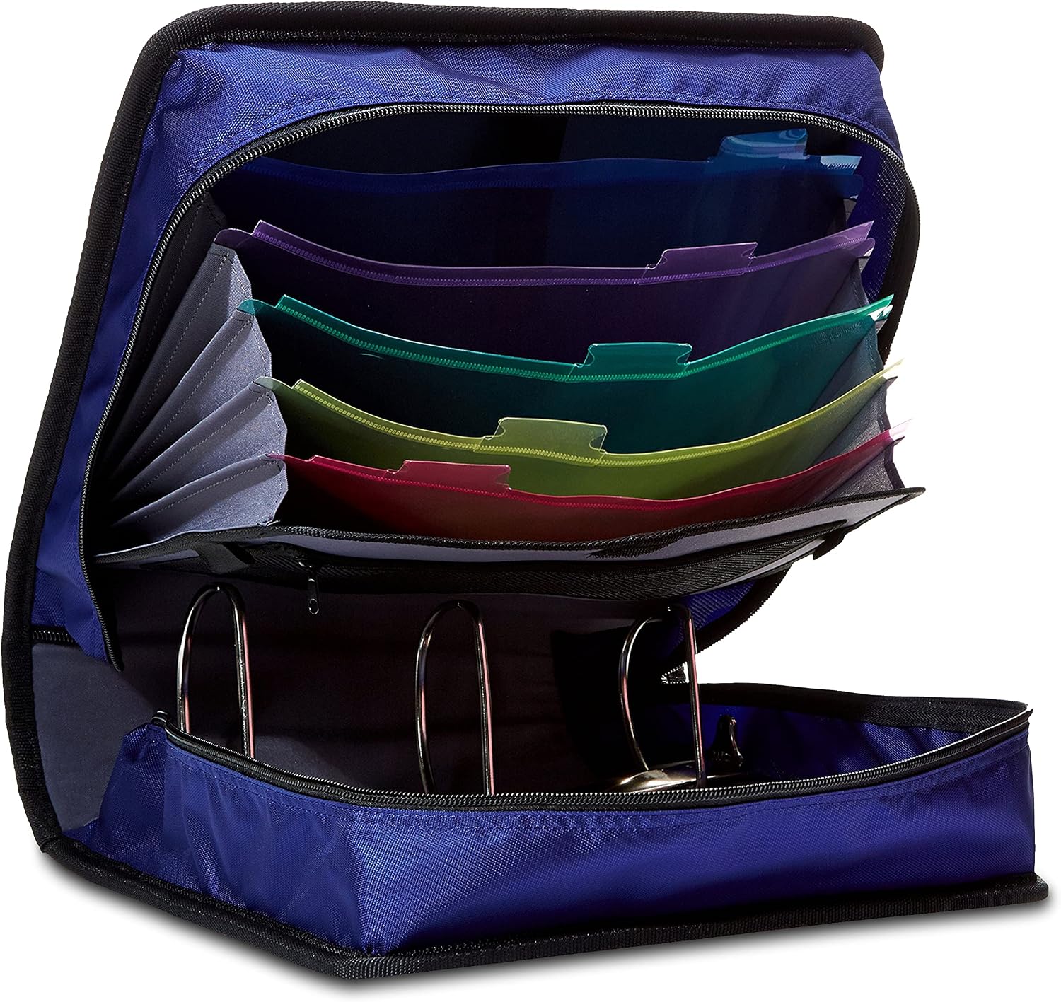 Amazon Basics 3-Ring Binder with Zipper - O-Ring, 3 Inch, Blue
