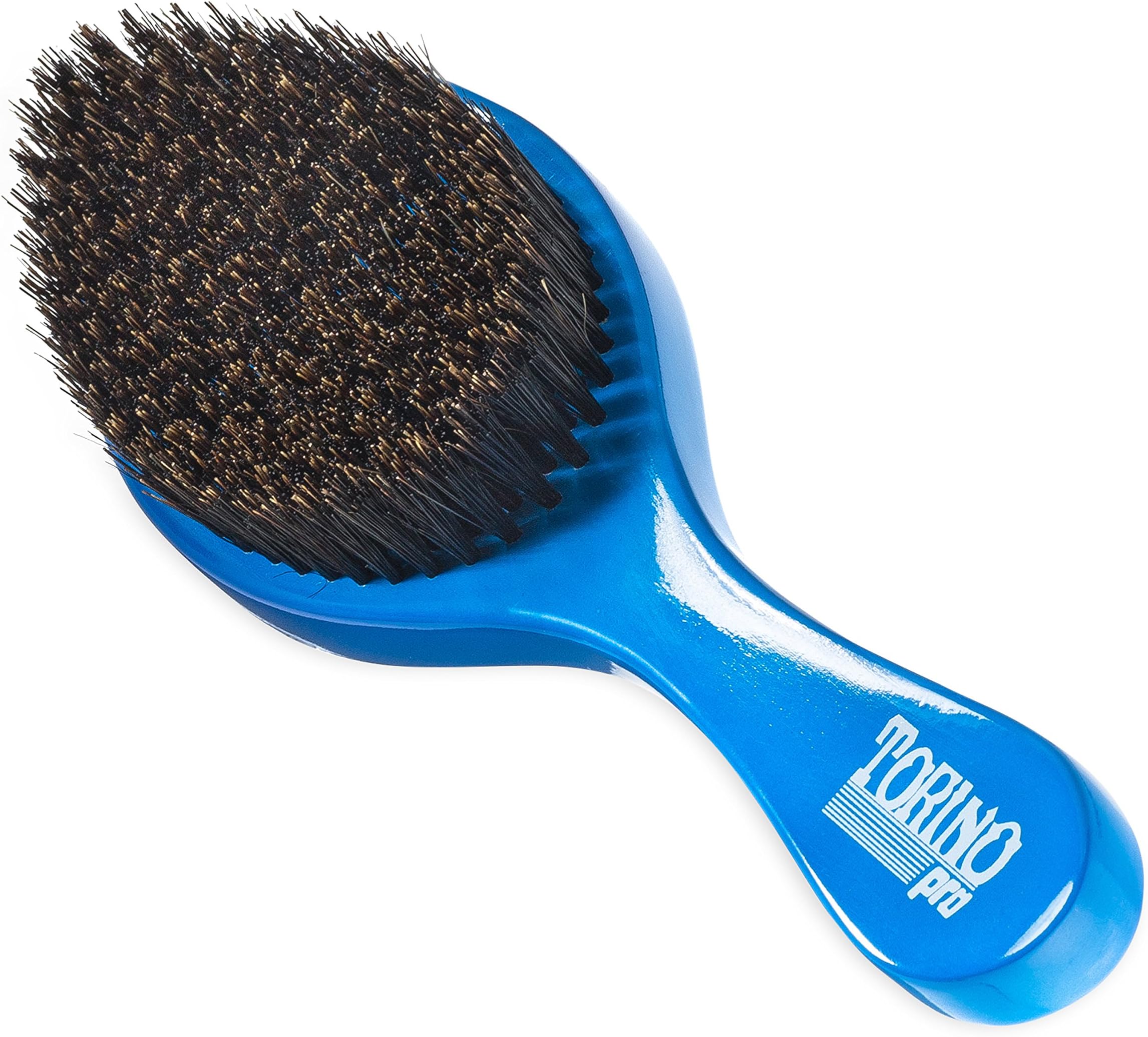 Torino Pro Wave by Brush King - Medium Curve Blue Boar Bristles Oval for 360 Waves Hair Care
