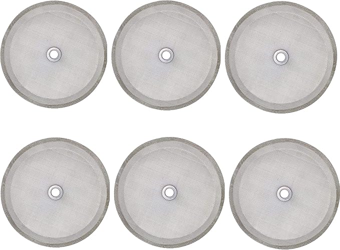 6-Pack French Press Filter Screens Replacement - 304 Stainless Steel Mesh For 34OZ Coffee Makers