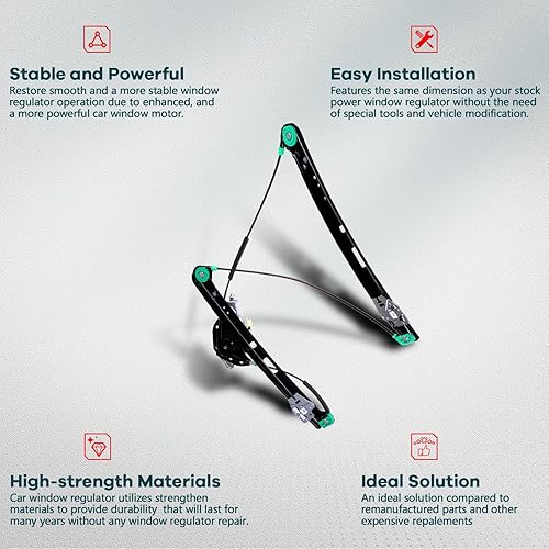 Miniatura 2 de FINDAUTO Elevalunas eléctrico delantero izquierdo lado del conductor para 2001-2005 para BMW 320i 741-484 Elevalunas y conjunto de motor con motor