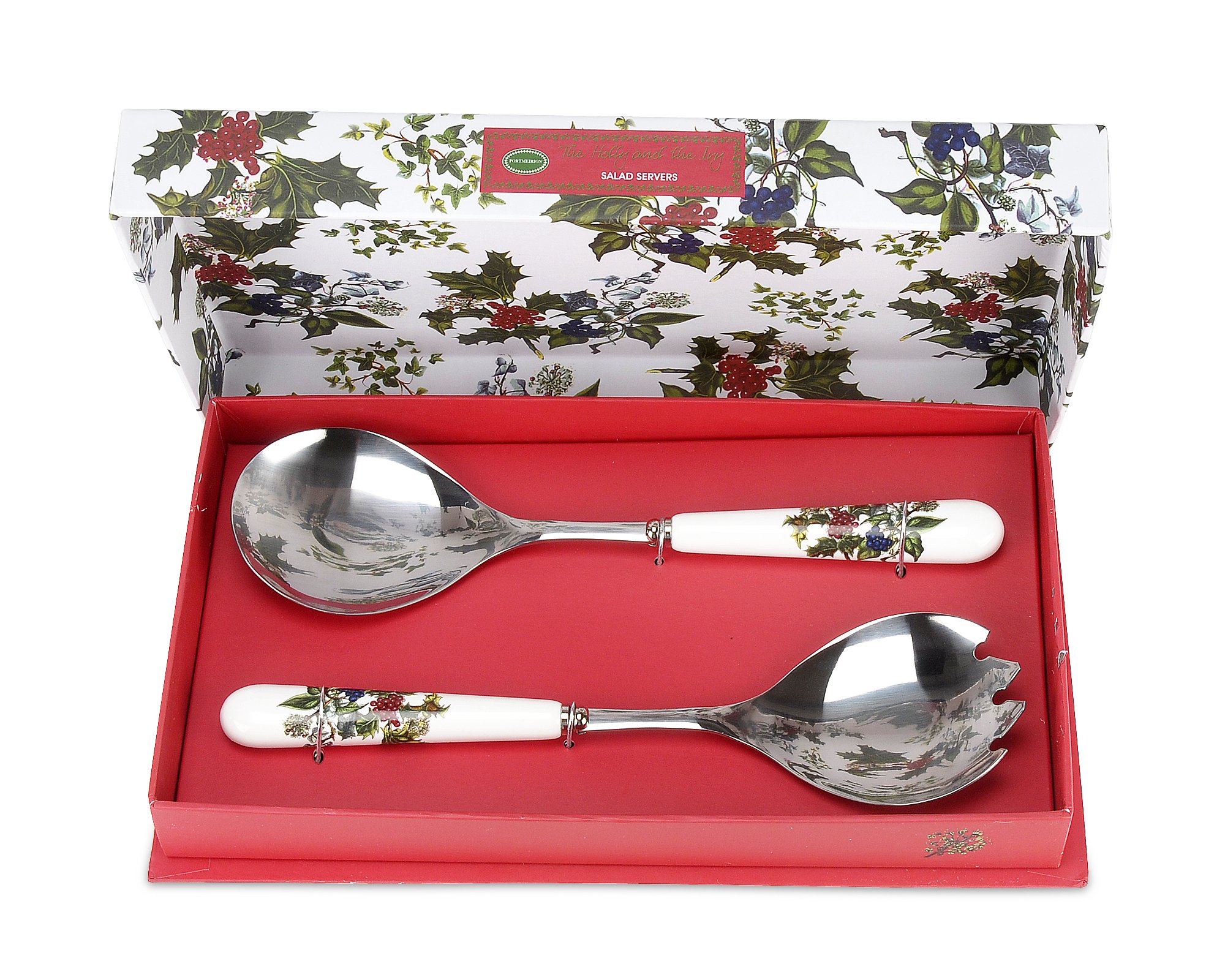 PortmeirionHome & Gifts Salad Servers (Pair), Stainless Steel, Multi-Colour, 25 x 6 x 2 cm