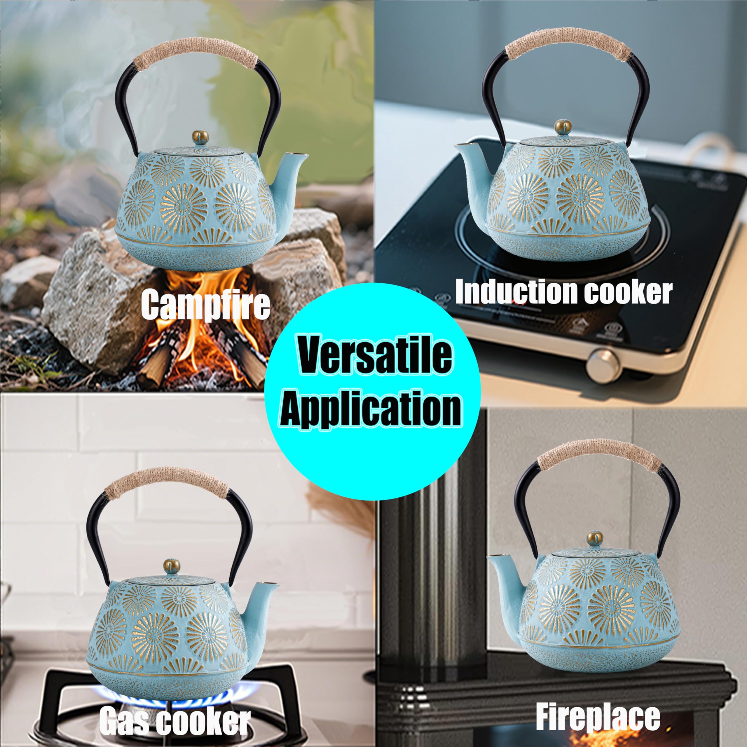 Amazon.com | Japanese Tetsubin Cast Iron Teapot, 40oz (1200ml