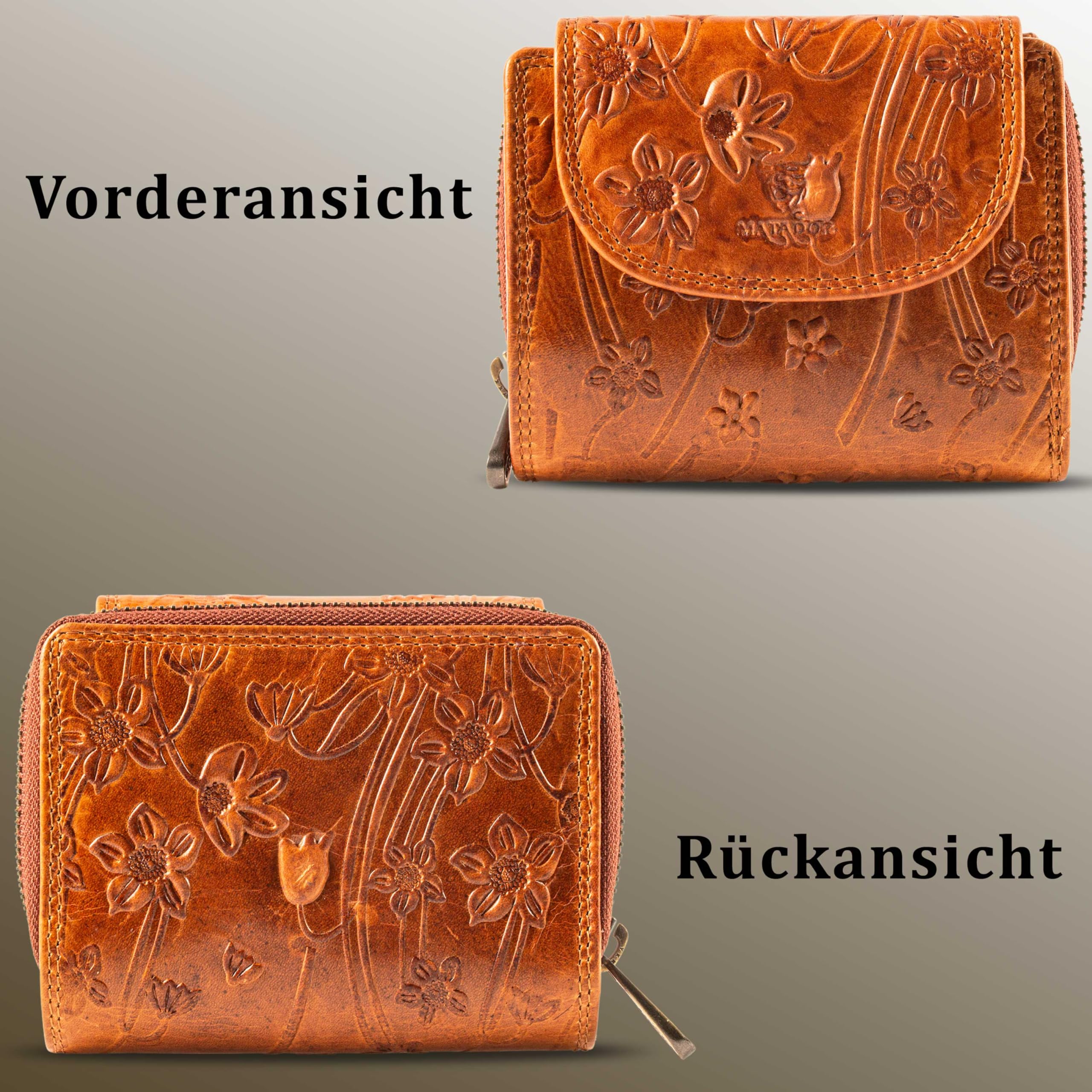 Matador Cartera de cuero genuino 3699, 12,5 x 10 x 4,5 CM, Clásico