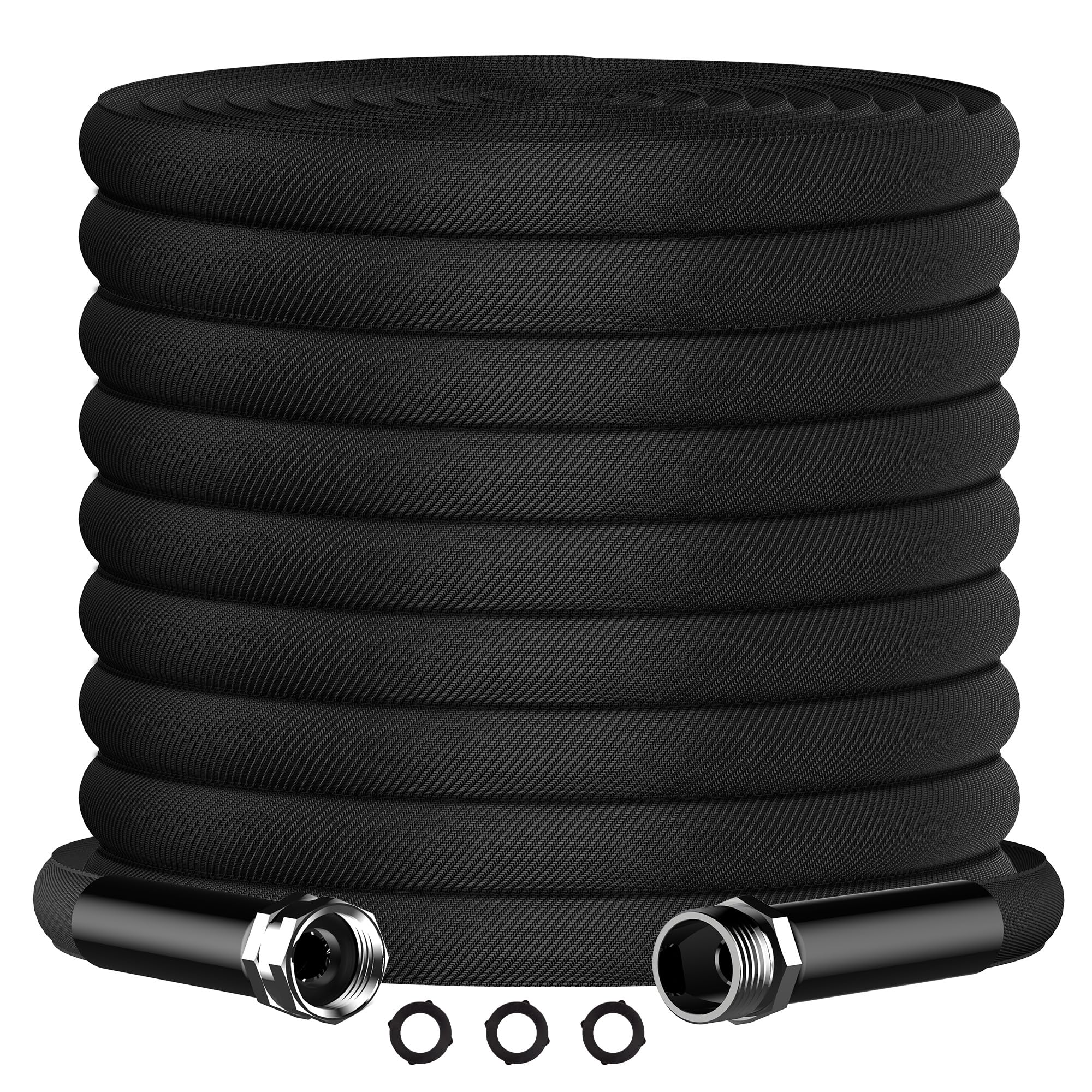 PANNA 100FT Garden Hose Non-Expandable Water Hose, Lightweight Flat Hose Pipe, No-Tangle & No-Kink, Easy to Storage, Suitable for Outdoor, Garden Watering, Car Wash