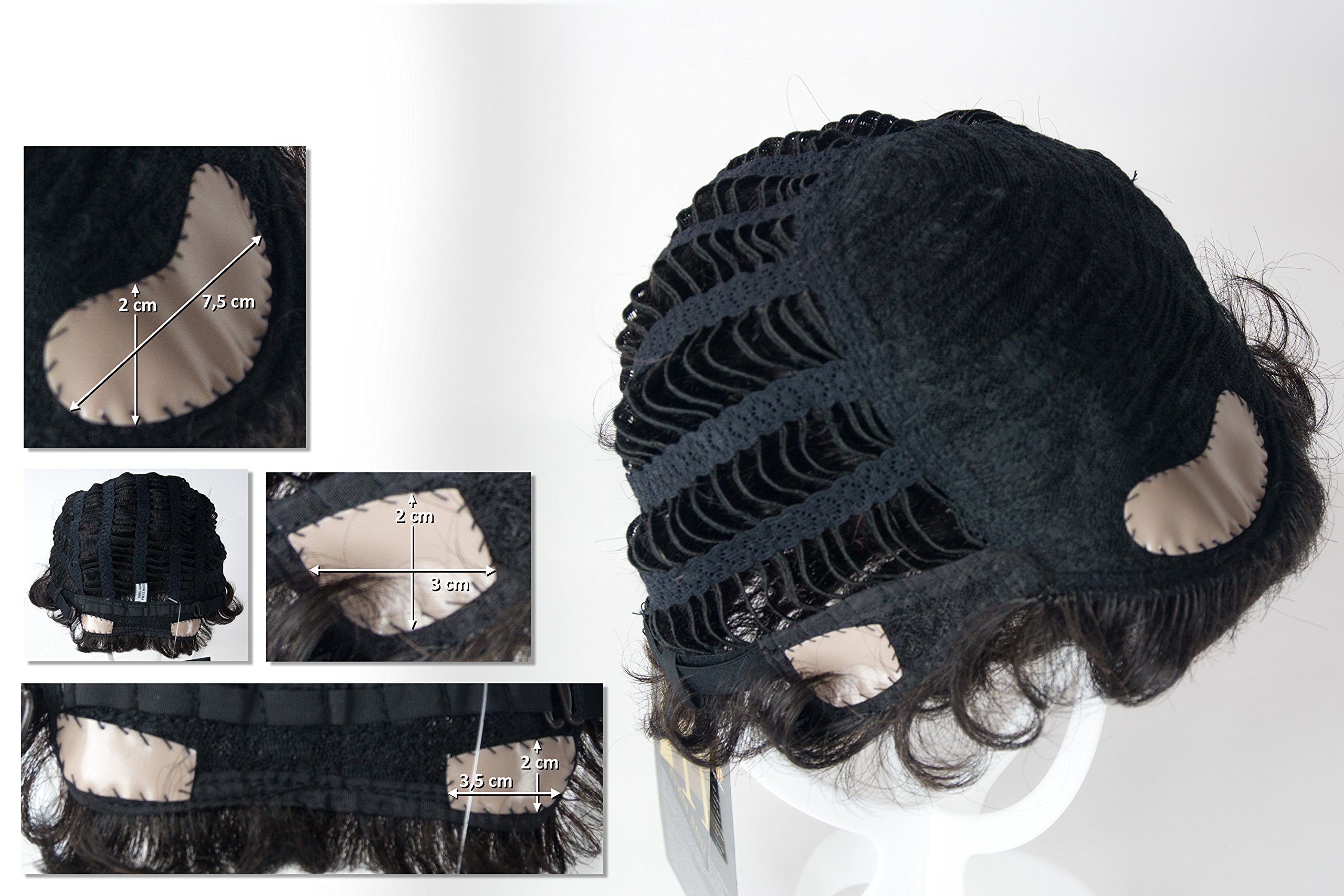 WIG ME UP - B-HH-12-0 Parrucca Donna Uomo Capelli veri Corta Ondulata Alla moda Ciuffo Non colorata Tono naturale Bruno cupo