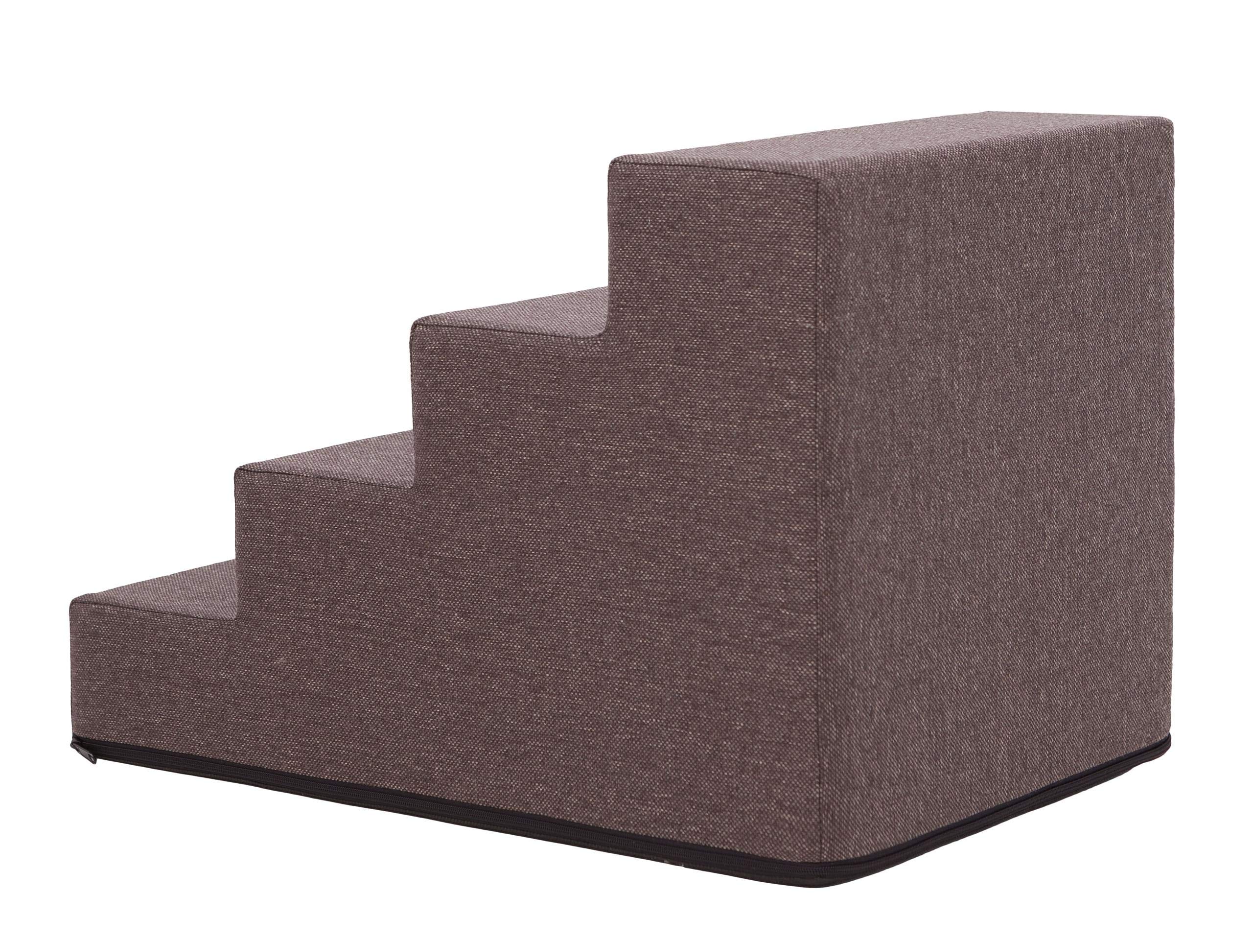 PillowPrim Scaletta per animali domestici, per cani di piccola taglia, rampa per gatti, 4 livelli, grande, marrone, altezza 40 cm