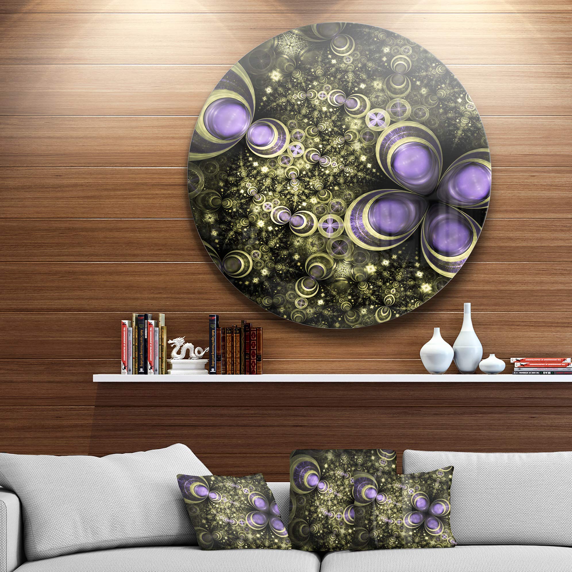 Designart MT11806-C11 Fractal Flower Light Brown Digital Art