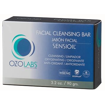 OZOLABS | facial cleansing bar with certified organic ozonated oils | Deep Cleansing & Hydrating face soap | Gentle for sensitive skin | vegan fragrance free | daily cleanse routine | 3.2 oz