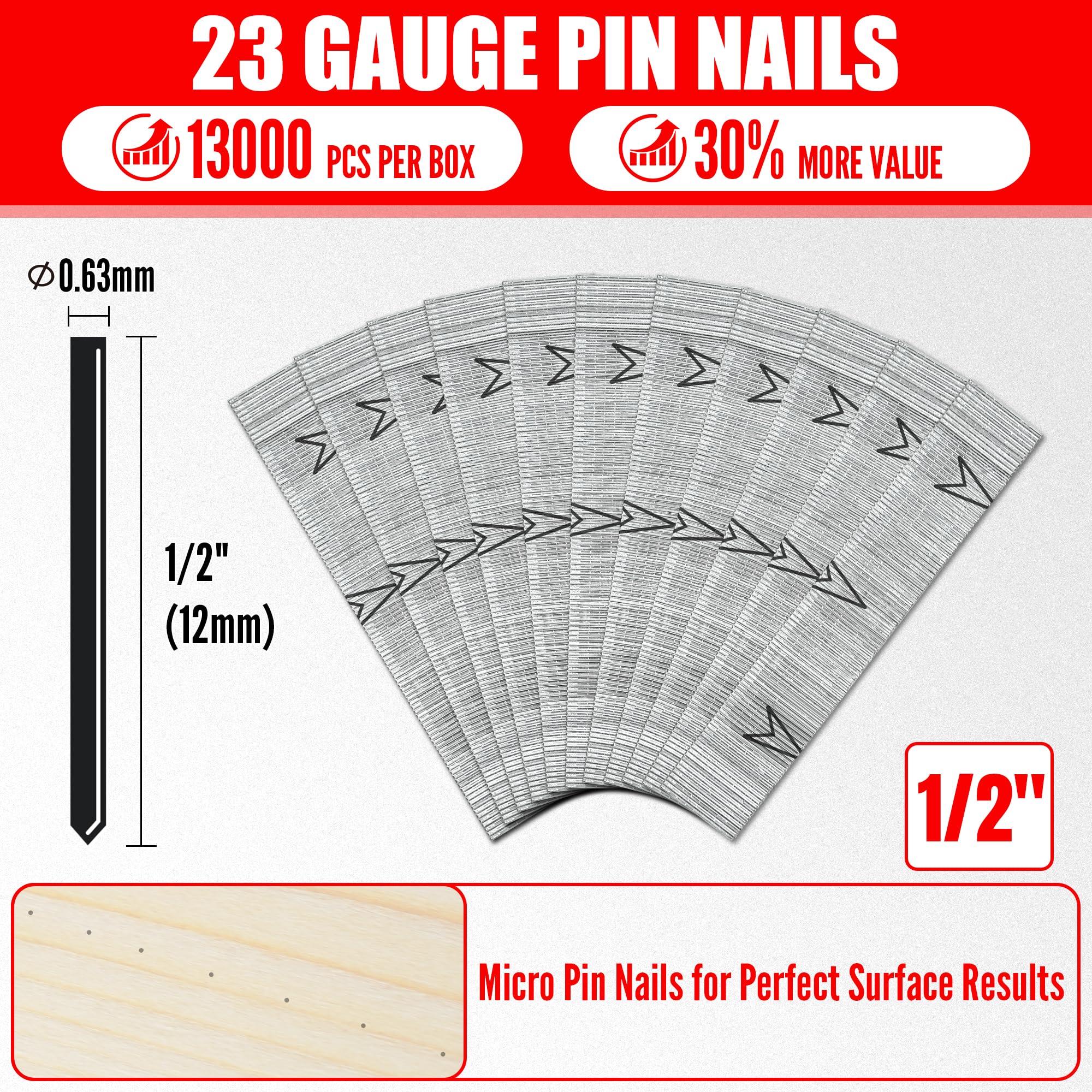 KEENTECH Pin Nails - 13,000 Headless Pins for Pin Nailers -2