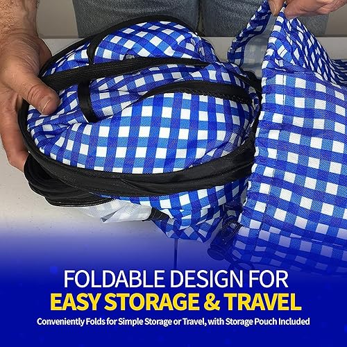 Miniatura 20 de Pet Fit For Life Transportador de gatos extra grande para viajes, plegable y portátil, plegable, con caja de arena, juguete de plumas y cuenco