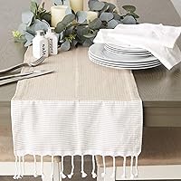 Vista 5 de DII Camino de mesa tejido Dobby Bordered Dobby, 15 x 108, piedra, 1 pieza