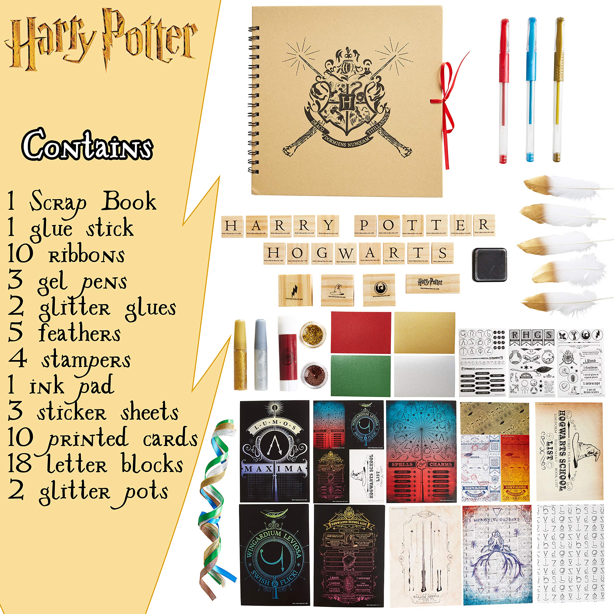 Harry Potter Album Photo Scrapbooking Accessoires Papeterie Kawaii Fournitures de Loisirs Créatifs Carnet Stickers Tampon, Cadeau Enfant (Blanc)