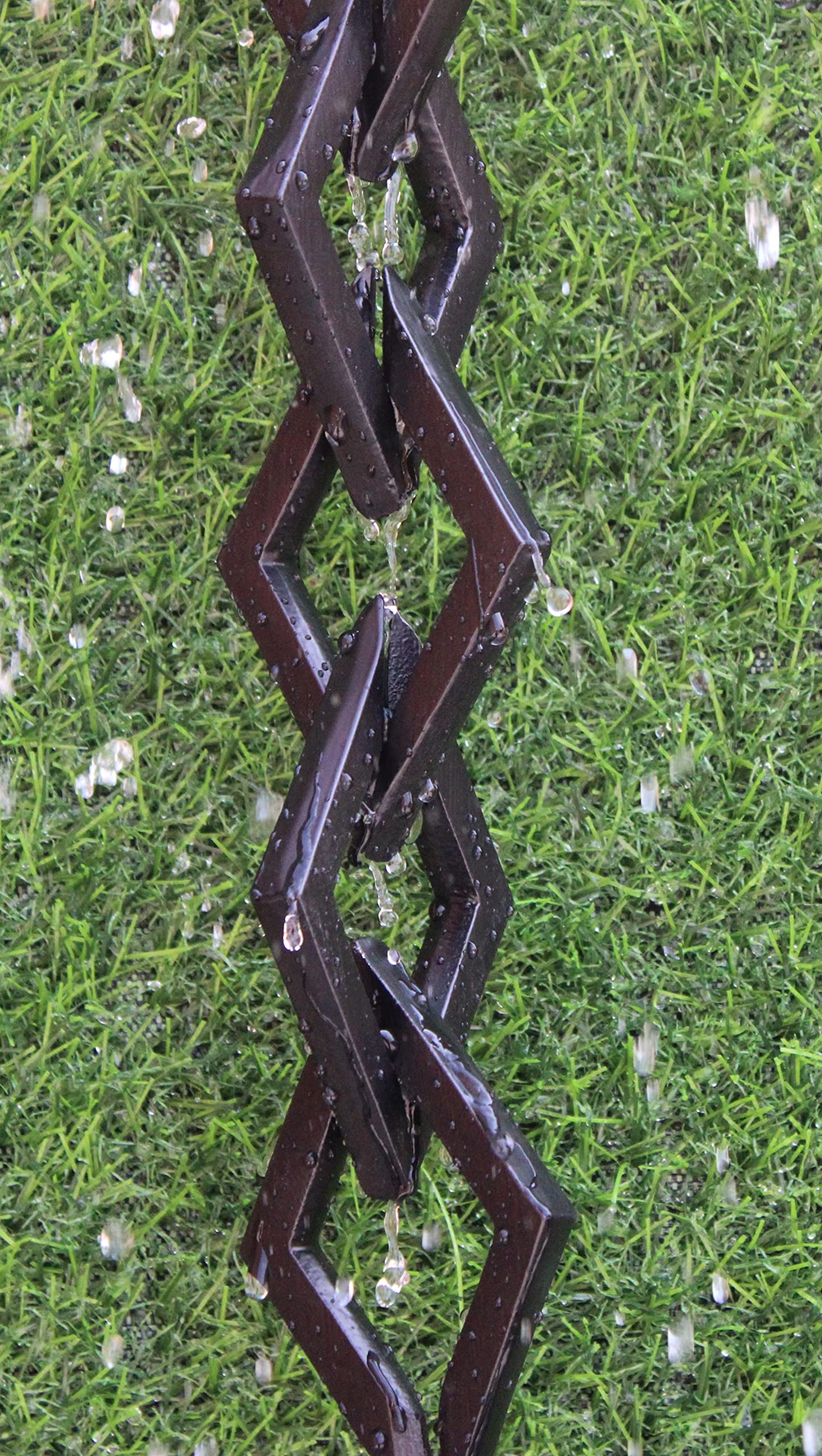 Catena Antipioggia Rettangolare KAM Home - Marrone, Lunghezza 8.5 Cm Con Kit Installazione - Foto 4