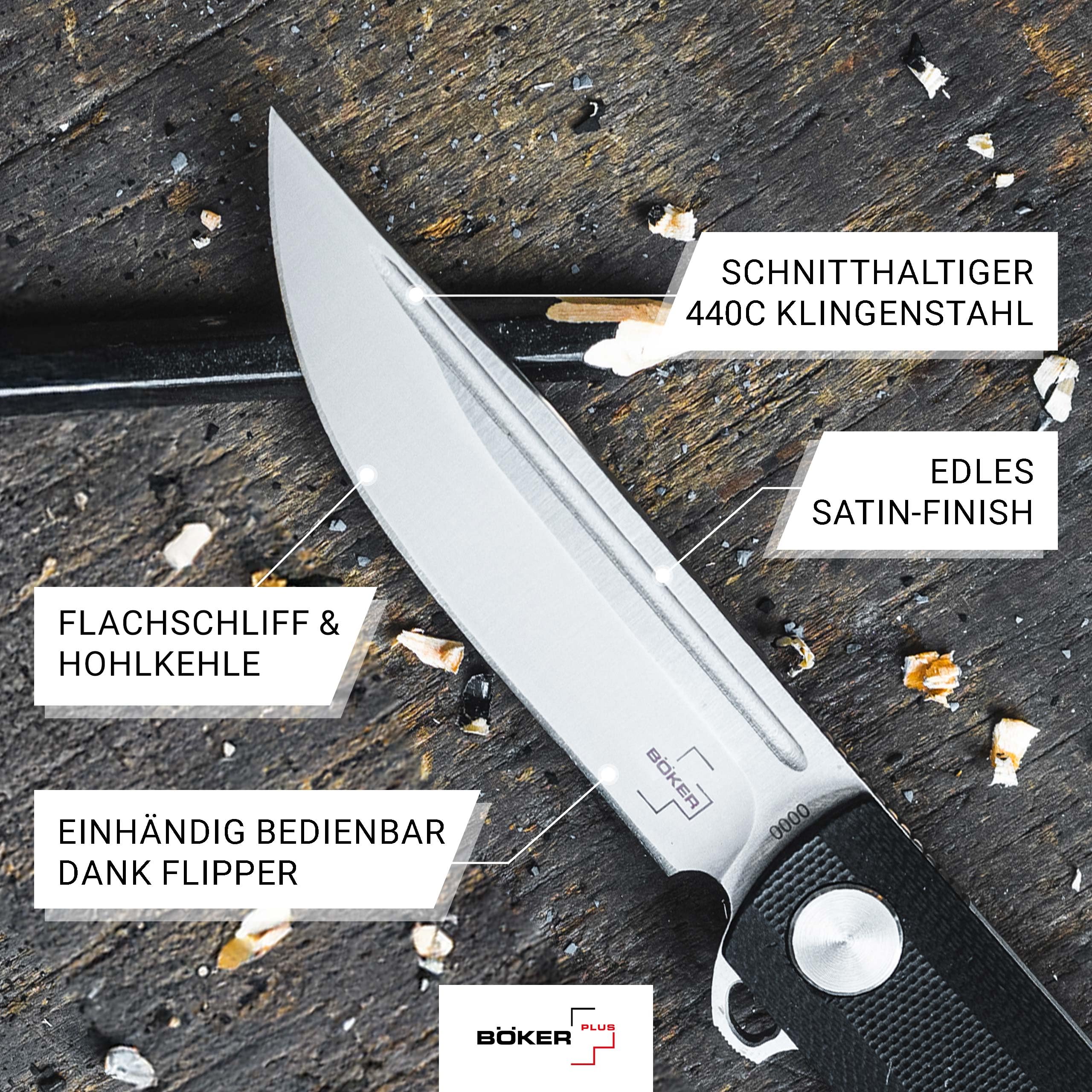 BÖKER PLUS® Cataclyst 42 - extra scharfes Slipjoint Einhand-Messer - Outdoor EDC Klappmesser 42a konform - kleines G10 Flipper Taschenmesser in Geschenk-Box (Cataclyst 42)