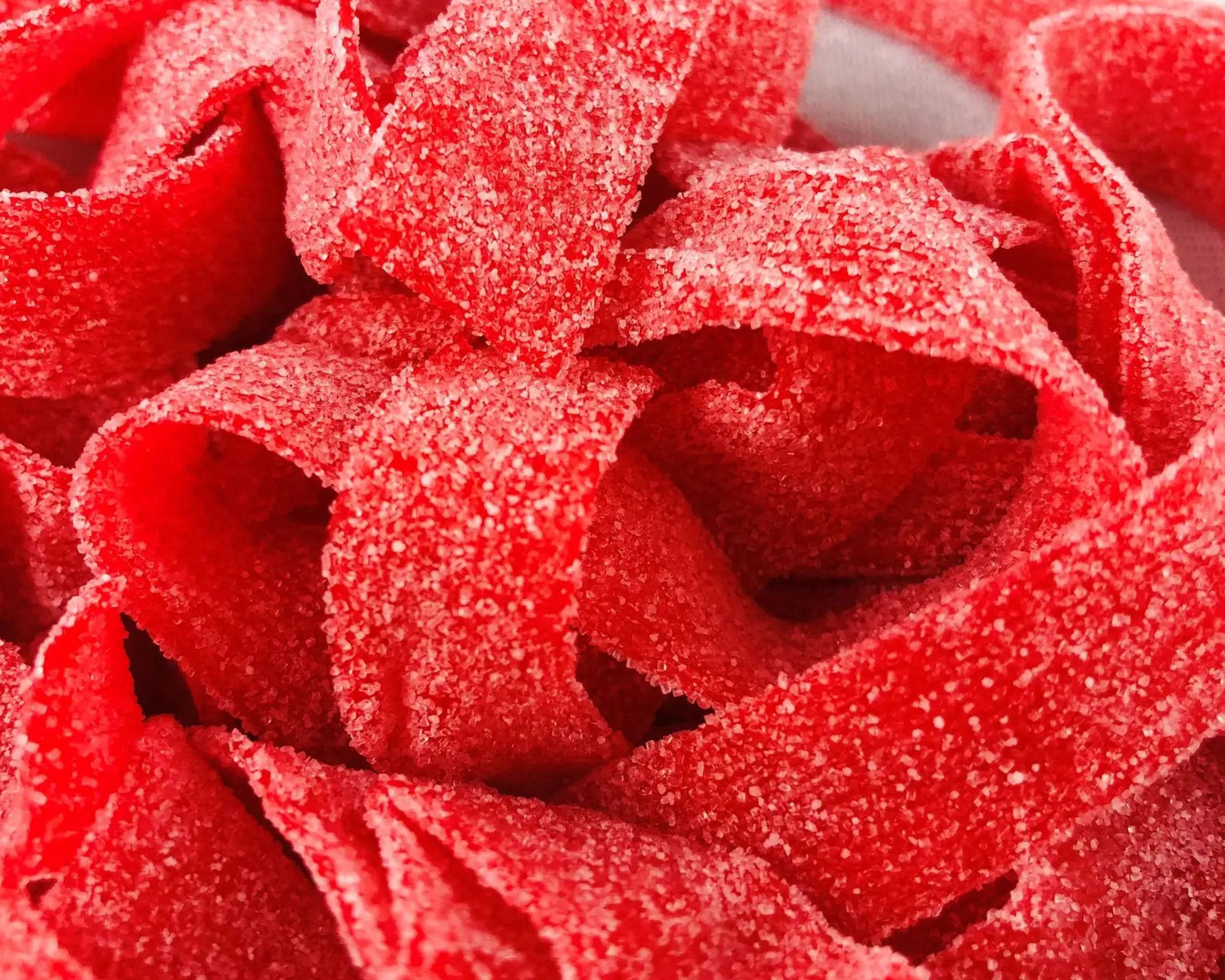 CandyKorner Sour Belts Candy - Strawberry Flavor - Fruity Sweet & Sour Gummy Strips - Soft & Chewy Bulk Candy - 1 Pound (16 Ounce) Bag