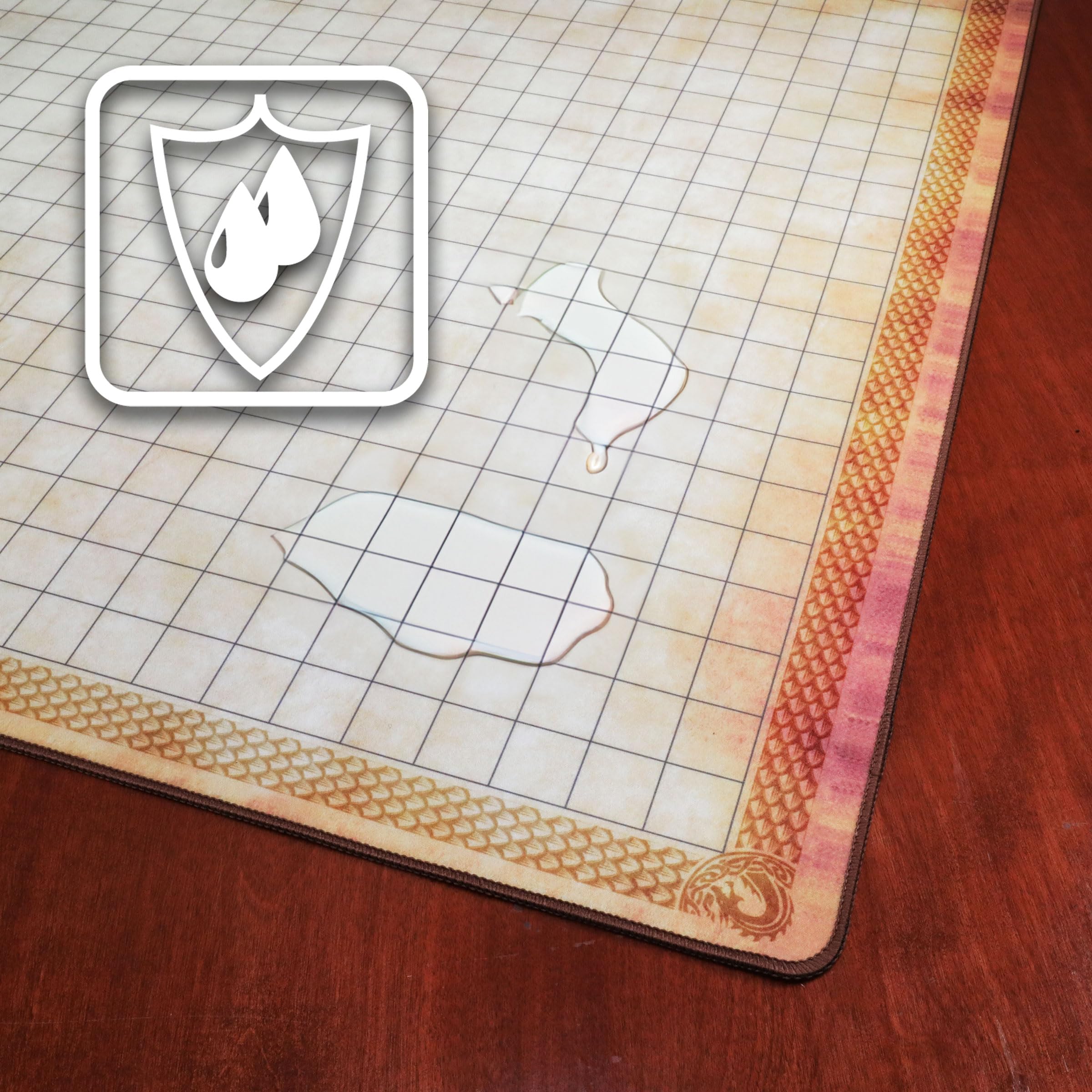 ENHANCE Deluxe RPG Grid Mat - Mapa de DND (61 x 91 cm) con Goma de Primera Calidad, Agarre Antideslizante, Sin Arrugas - Juego de Tapetes de DND de Borrado Húmedo en Seco